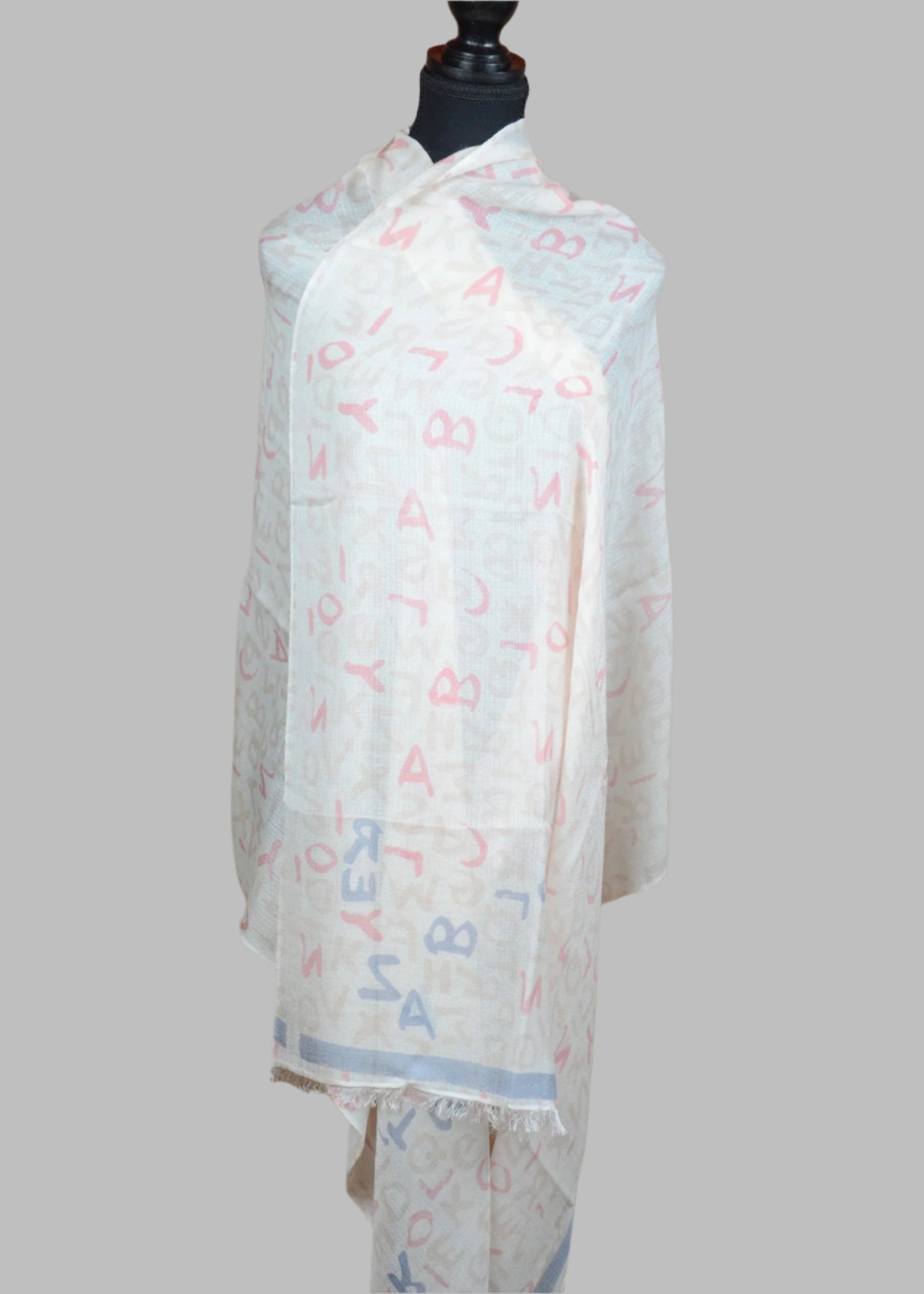 Alphabet Print Pashmina Shawl