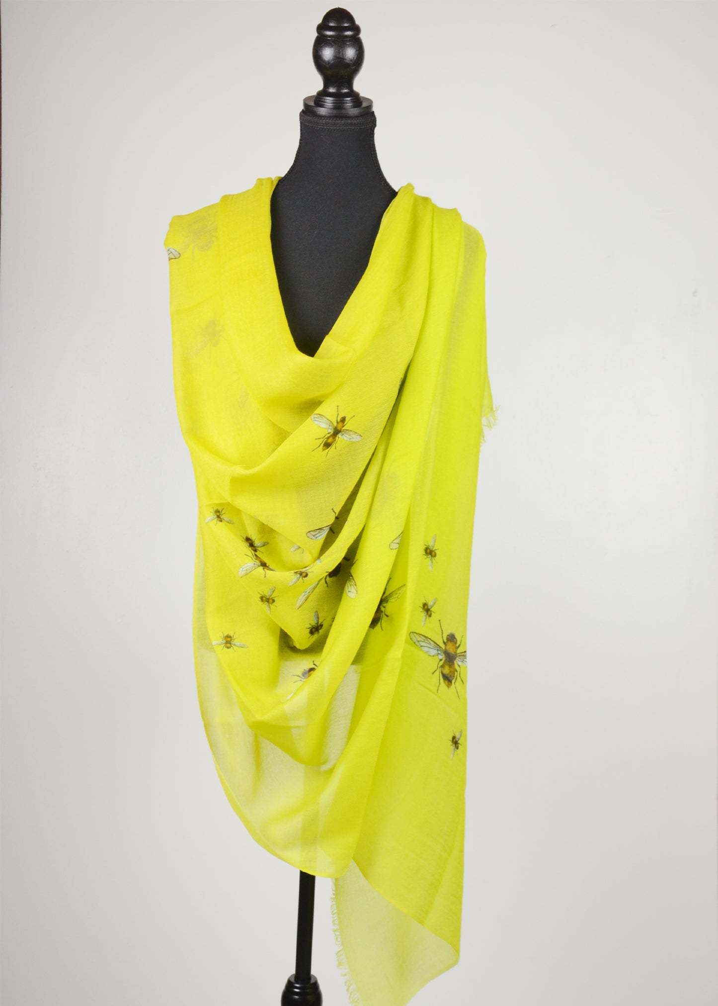 Yellow Bee prints Cashmere Shawl
