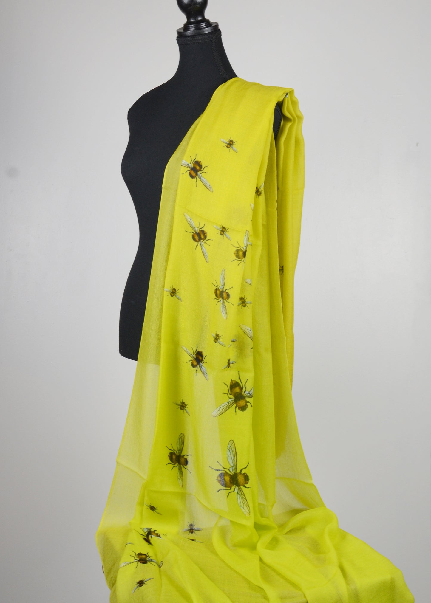 Yellow Bee prints Cashmere Shawl