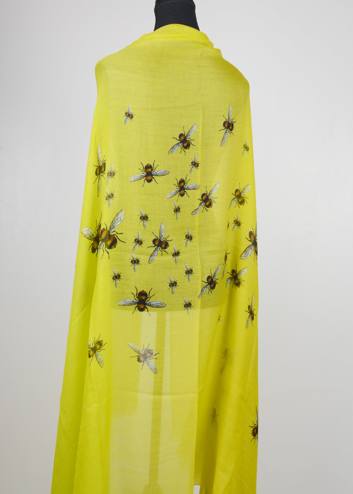 Yellow Bee prints Cashmere Shawl