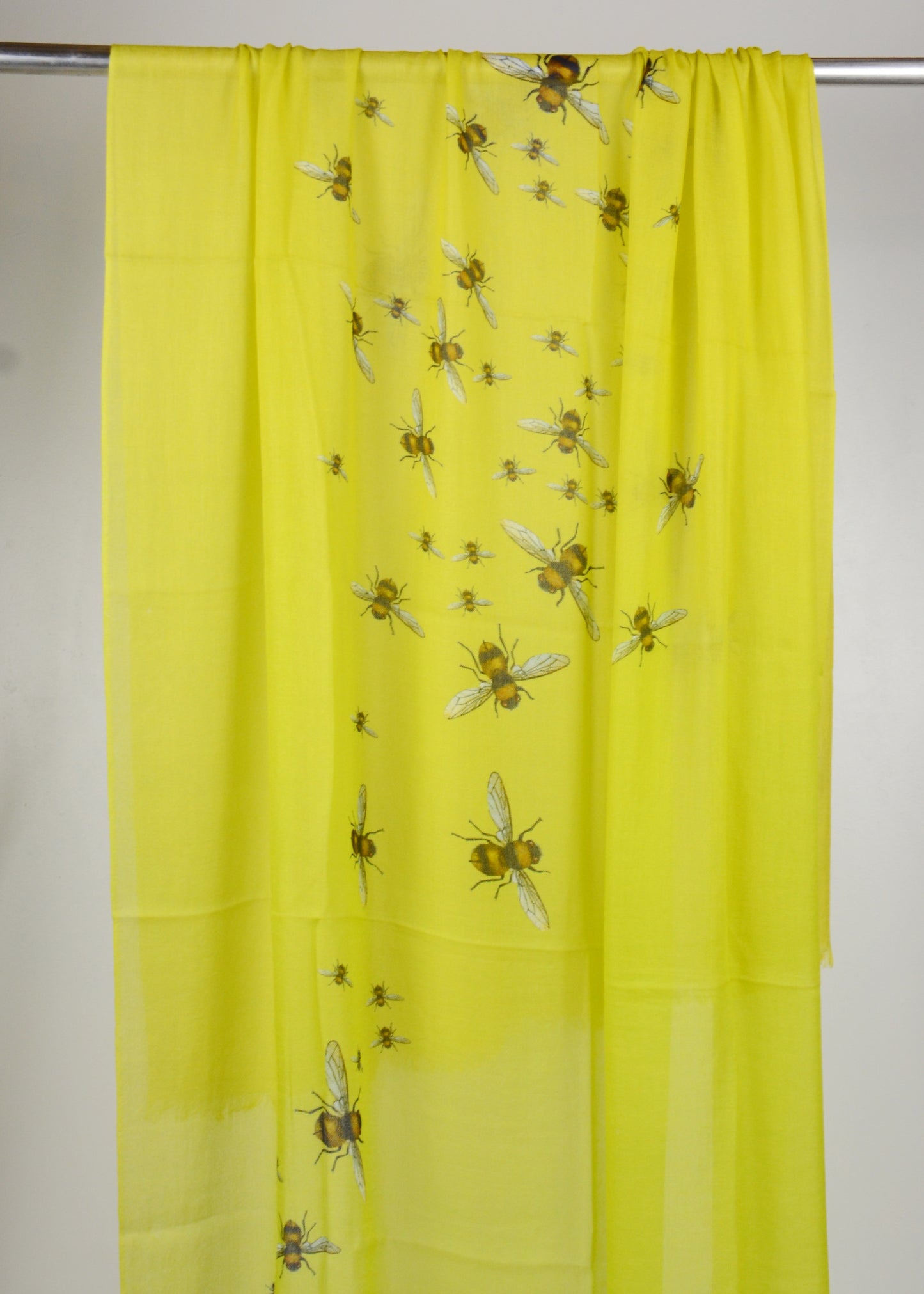 Yellow Bee prints Cashmere Shawl