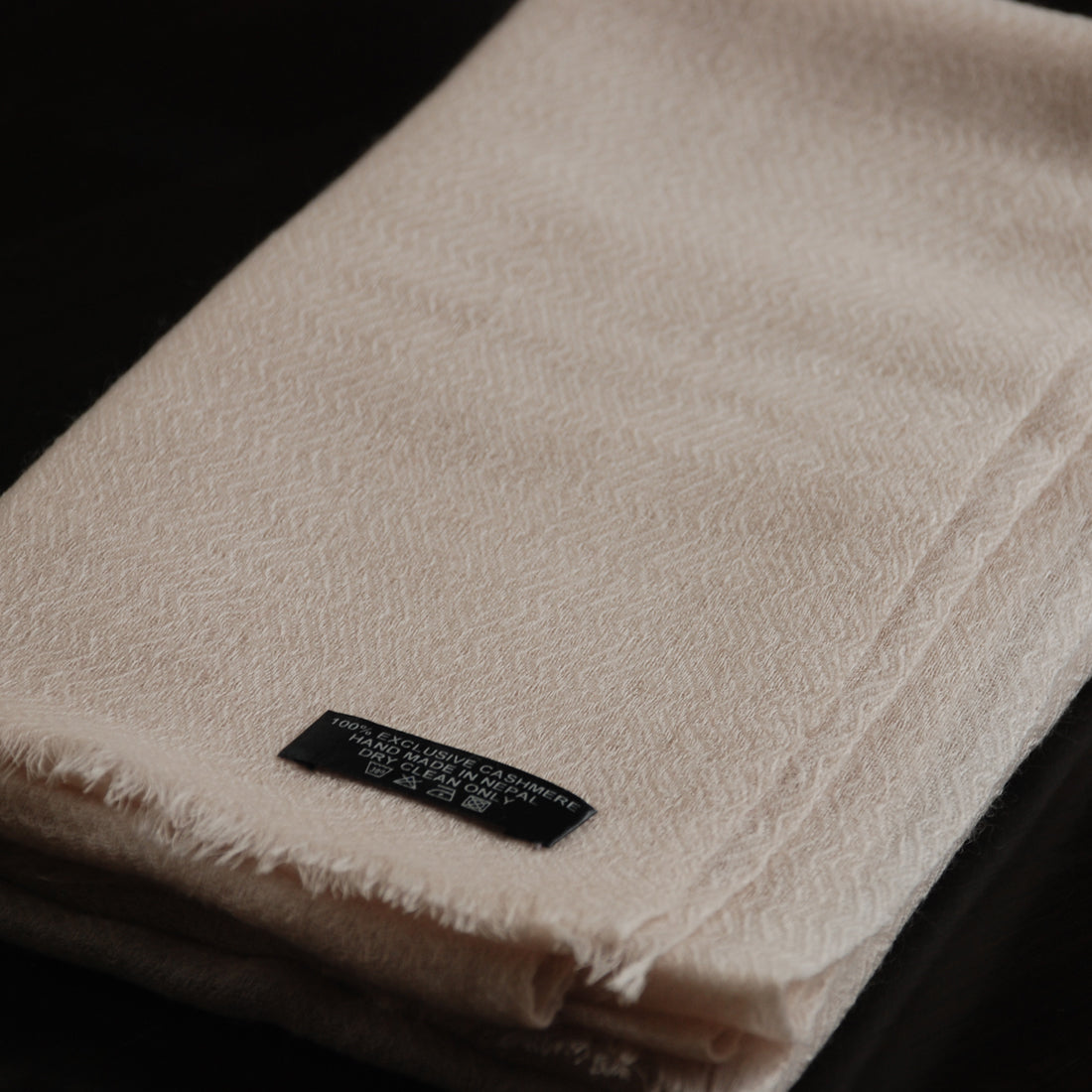 Cream Ring Cashmere Shawl