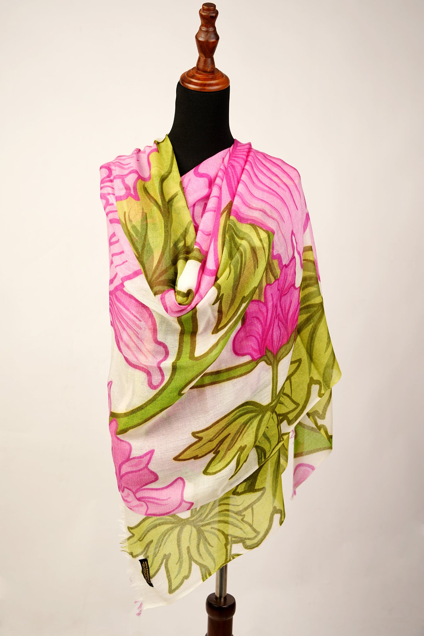 Pearl Pashmina Shawl, Wrap, and Scarf with vibrant floral print