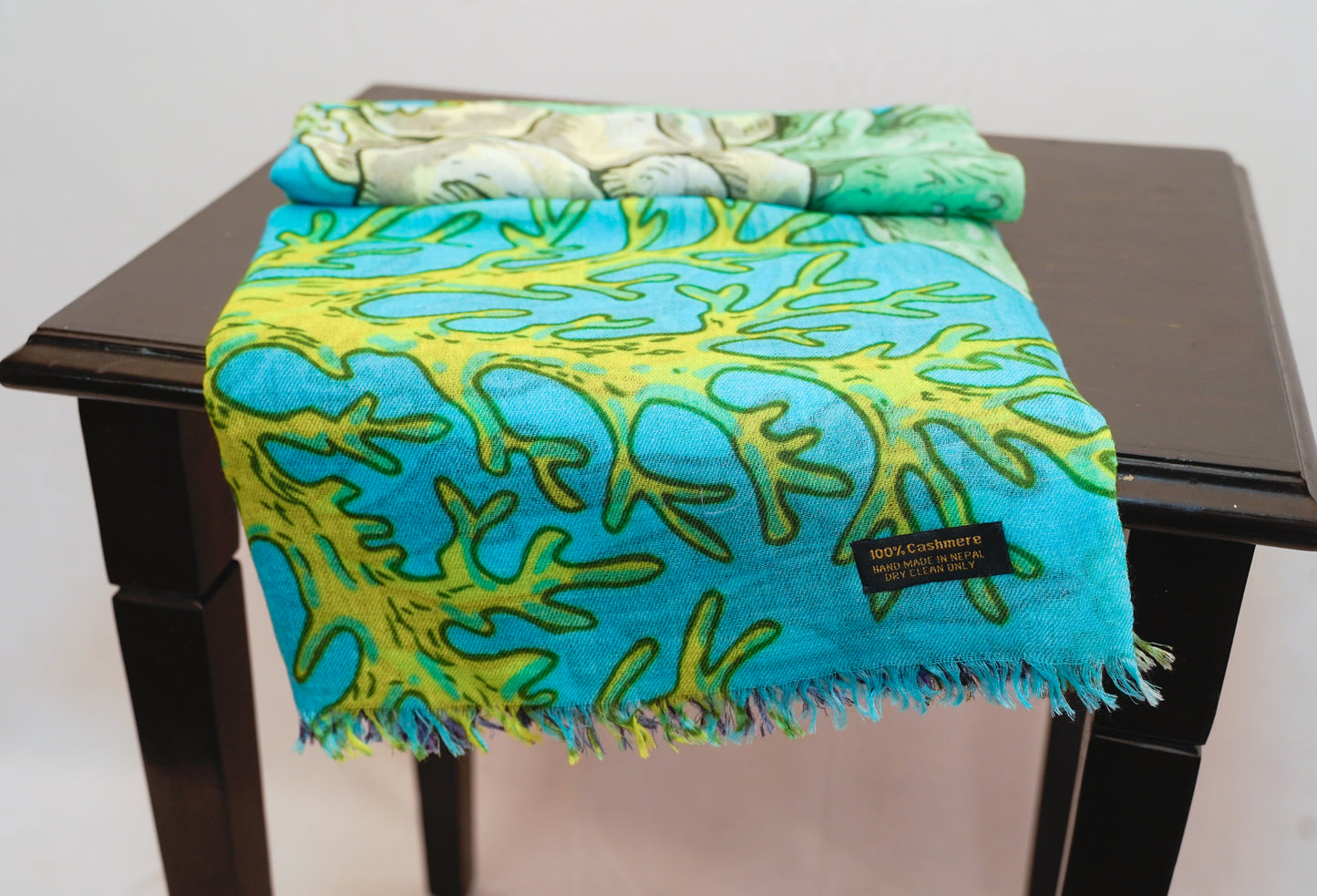 Cashmere Shawl in Turquoise green
