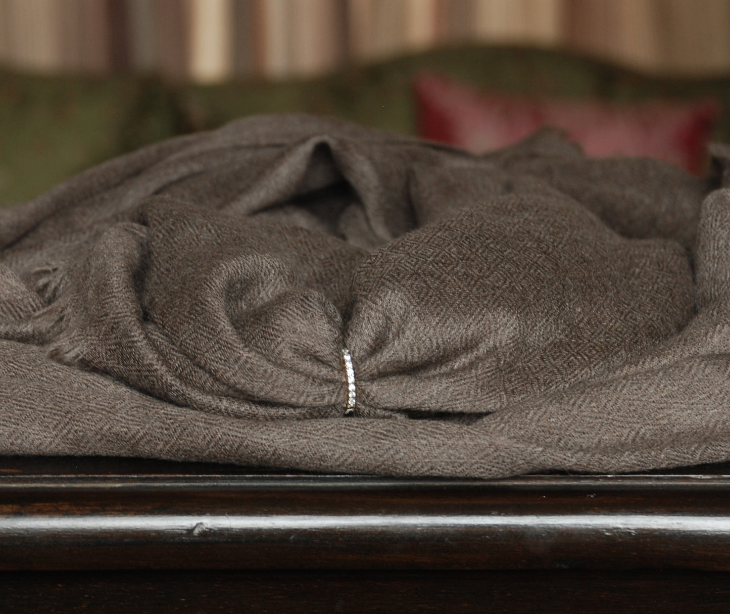Brown Diamond Pattern Pashmina Shawl