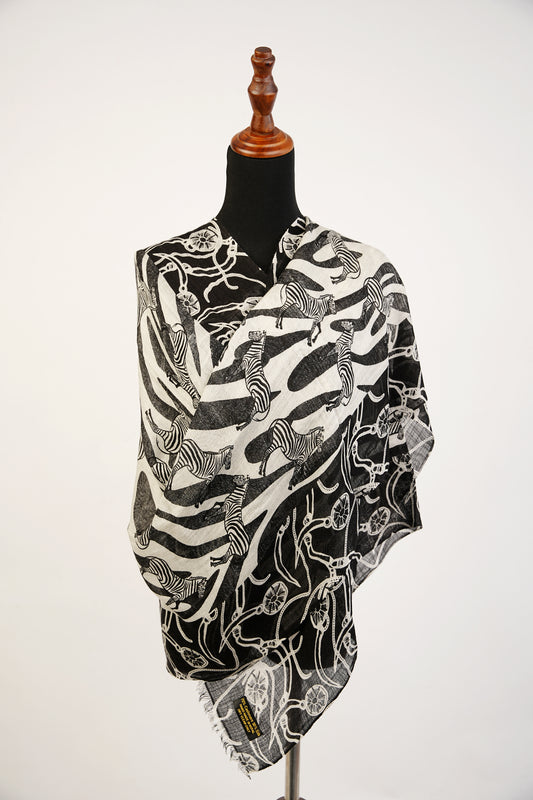 Zebra print Cashmere Stole