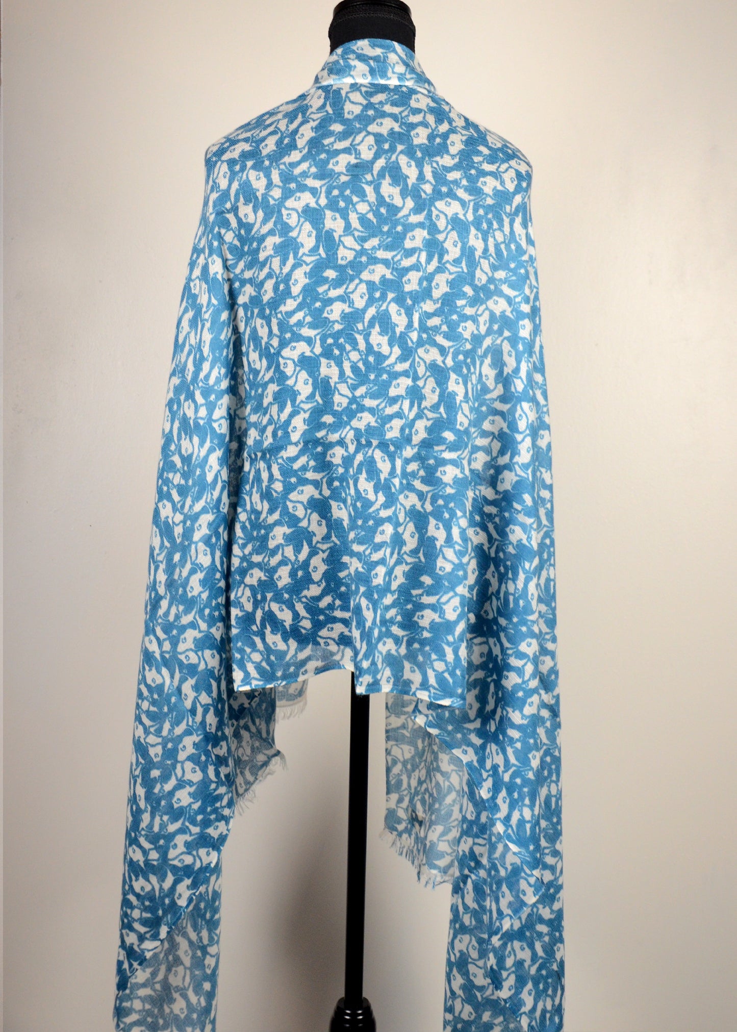 dog print cashmere shawl