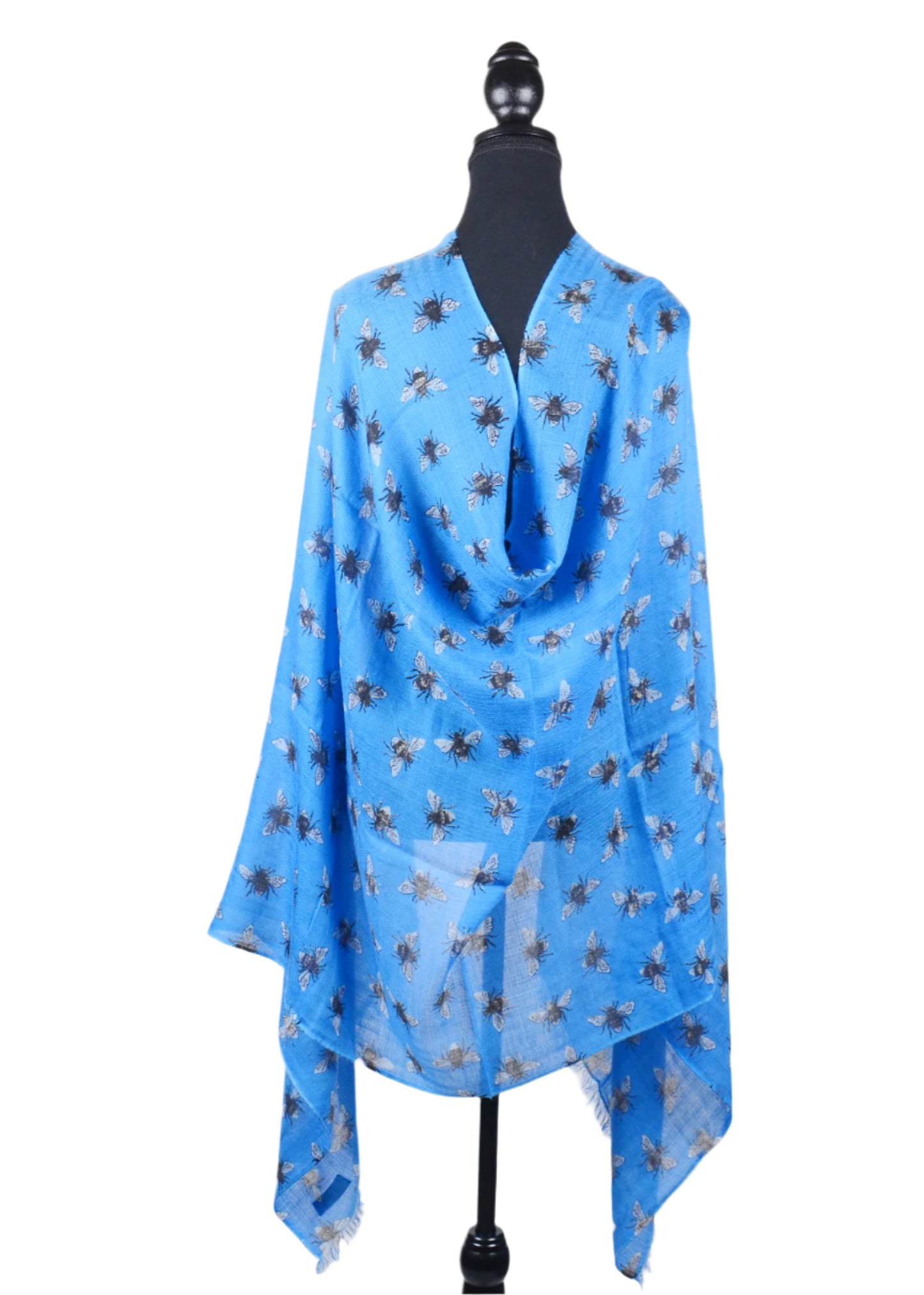 Flies print pashmina wrap