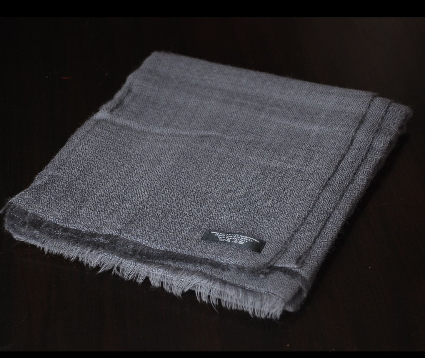Diamond Pattern Gray Pashmina Shawl