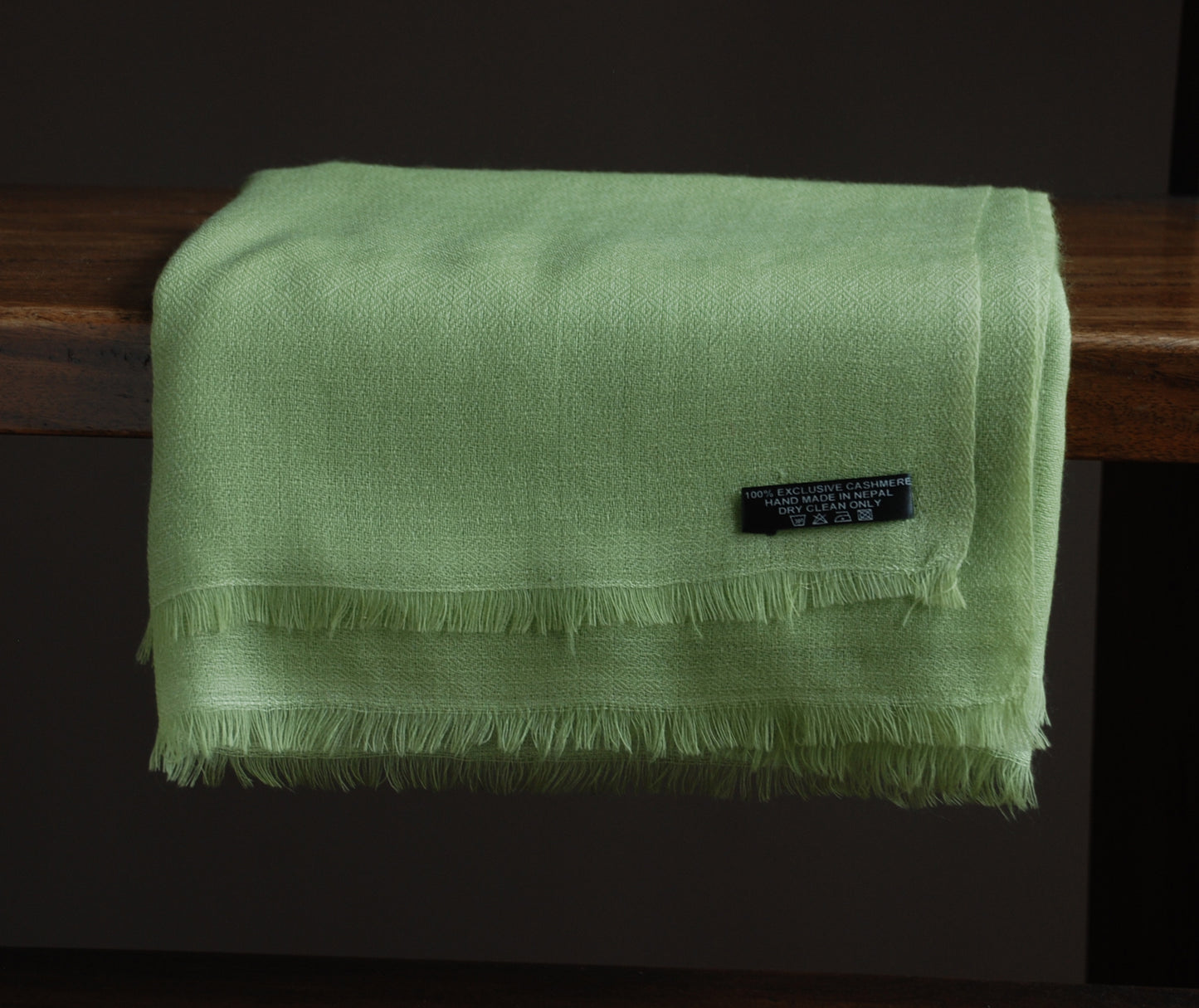 Diamond Pattern Light Green Pashmina Shawl