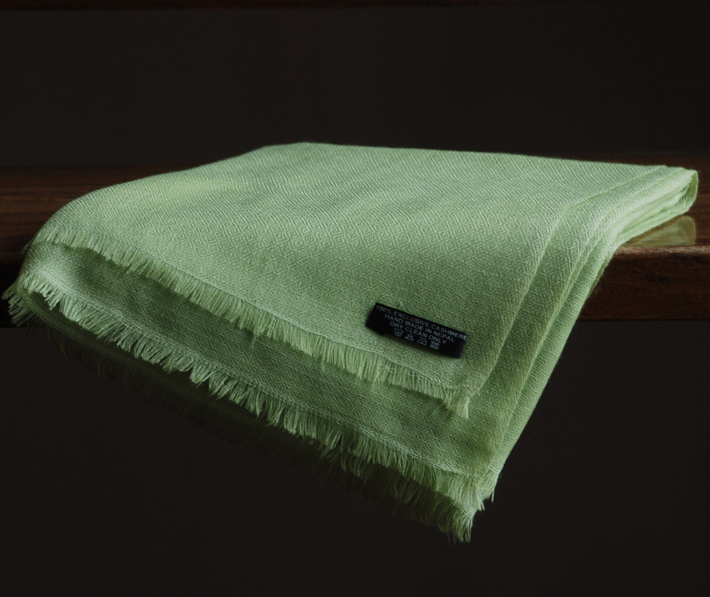 Diamond Pattern Light Green Pashmina Shawl