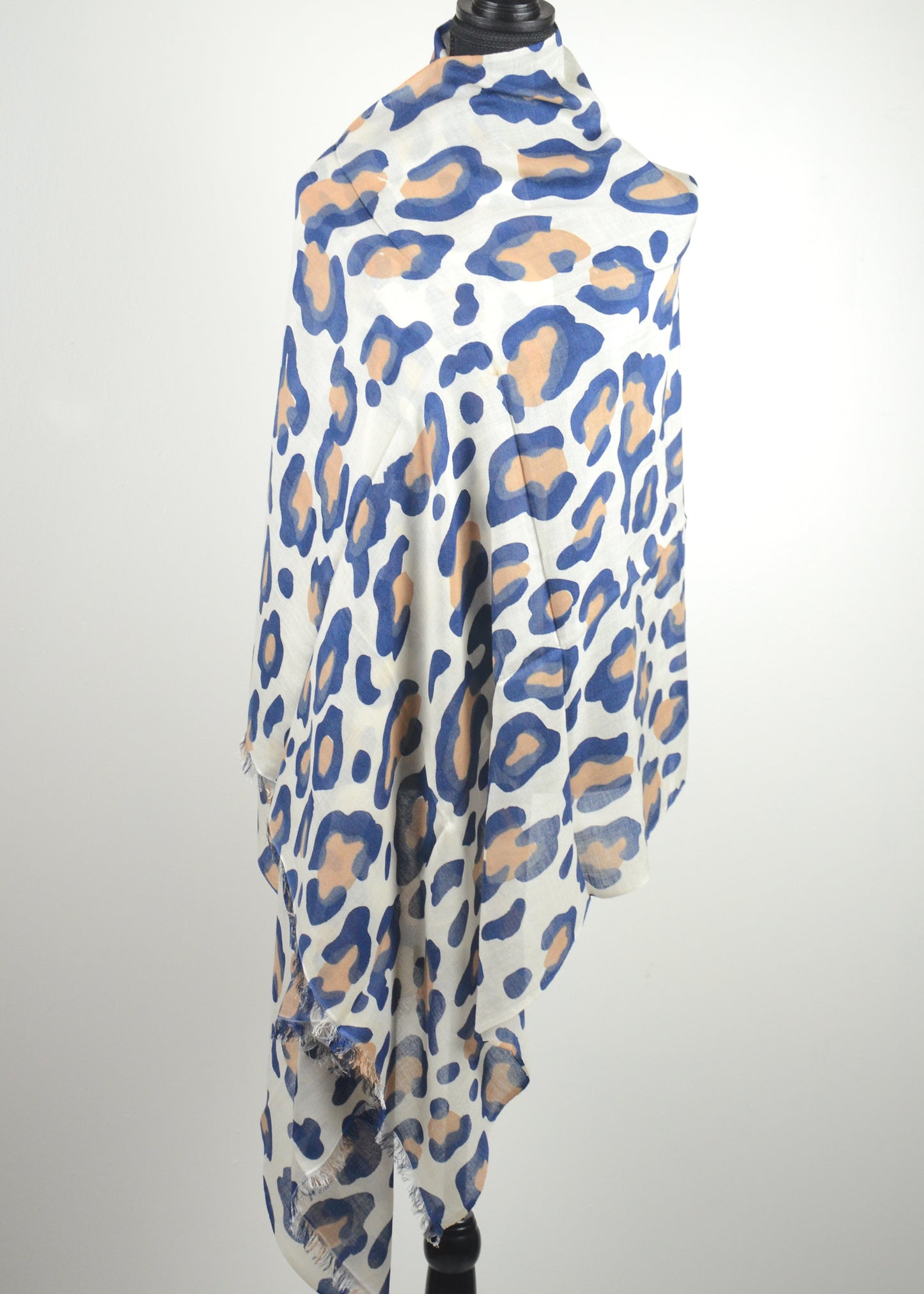 Leopard printed cashmere scarf
