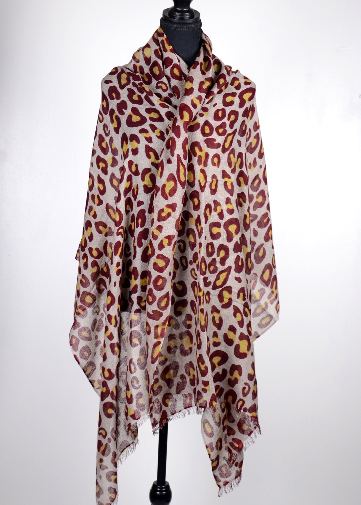 Leopard Print Cashmere Shawl