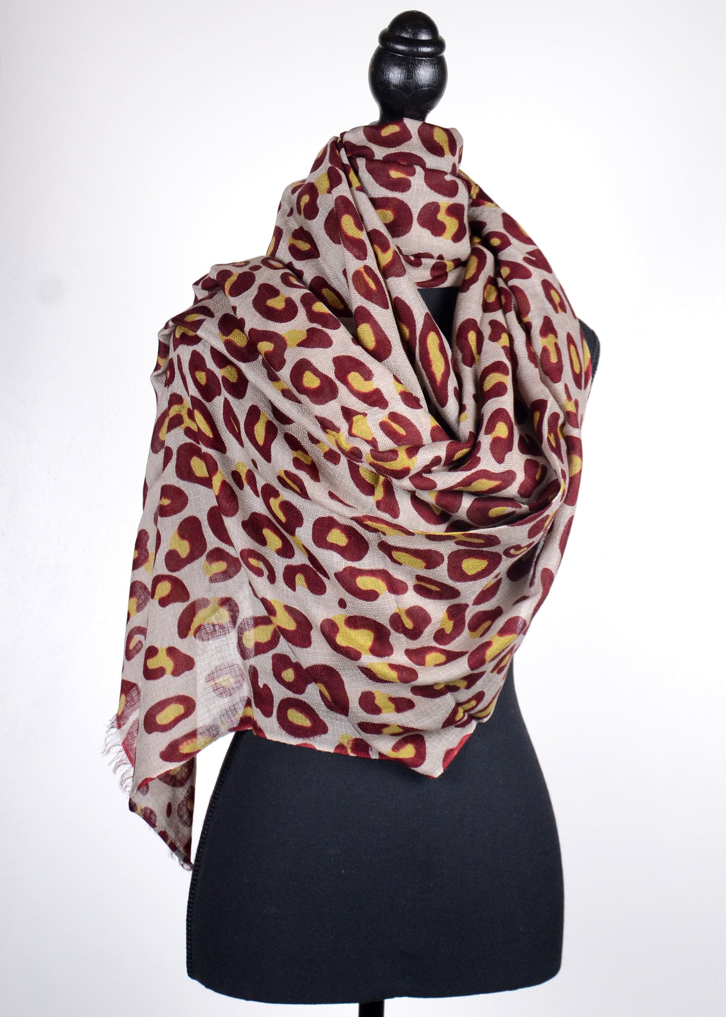 Leopard Print Cashmere Shawl