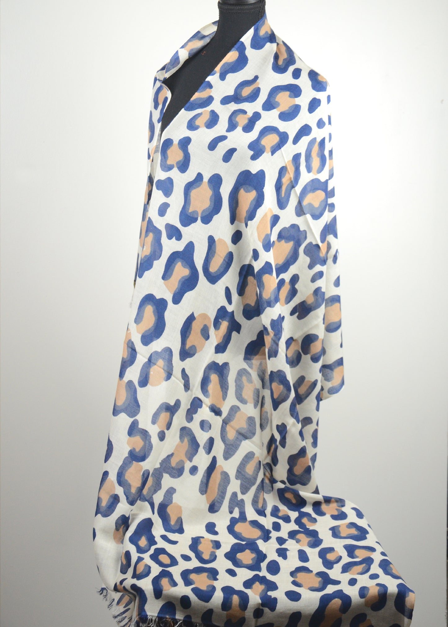 Leopard print cashmere shawl