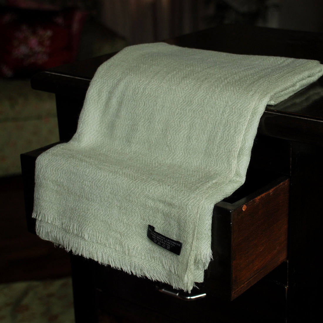 Light Green Ring Pashmina Stole