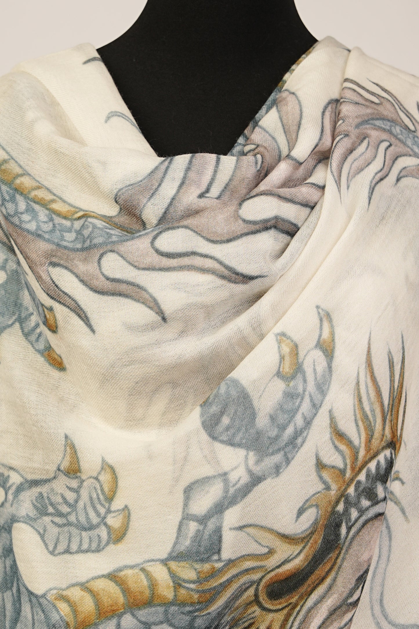 Dragon print pashmina wrap or shawl is an ideal combination of design and warmth