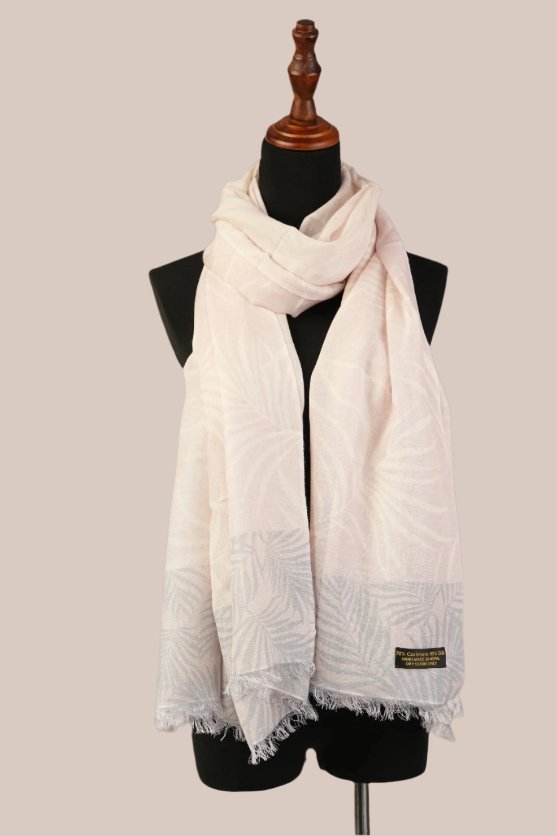 Baby pink pashmina and silk blend shawl – MAYA CASHMERE