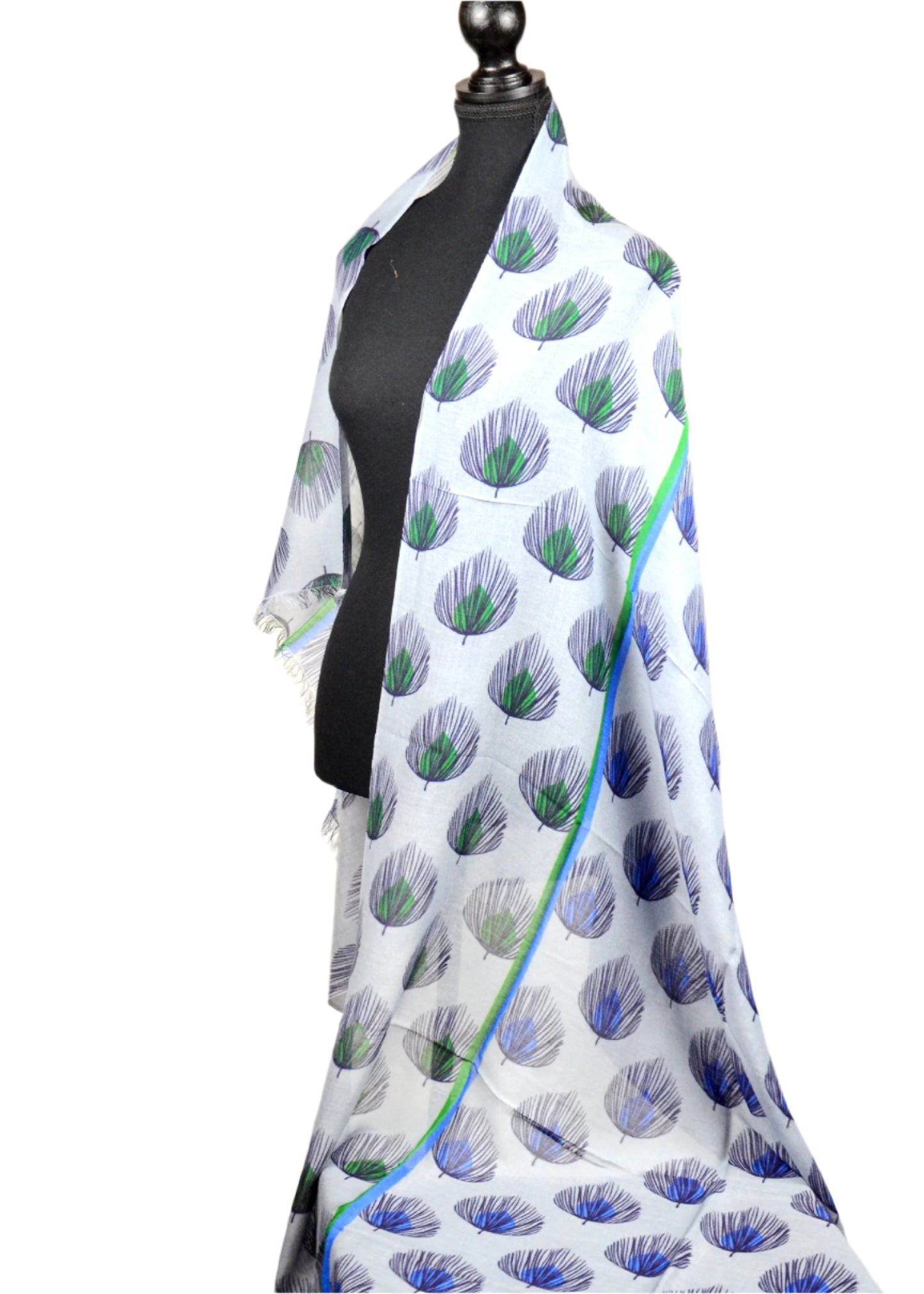 Peacock Print Pashmina Shawl
