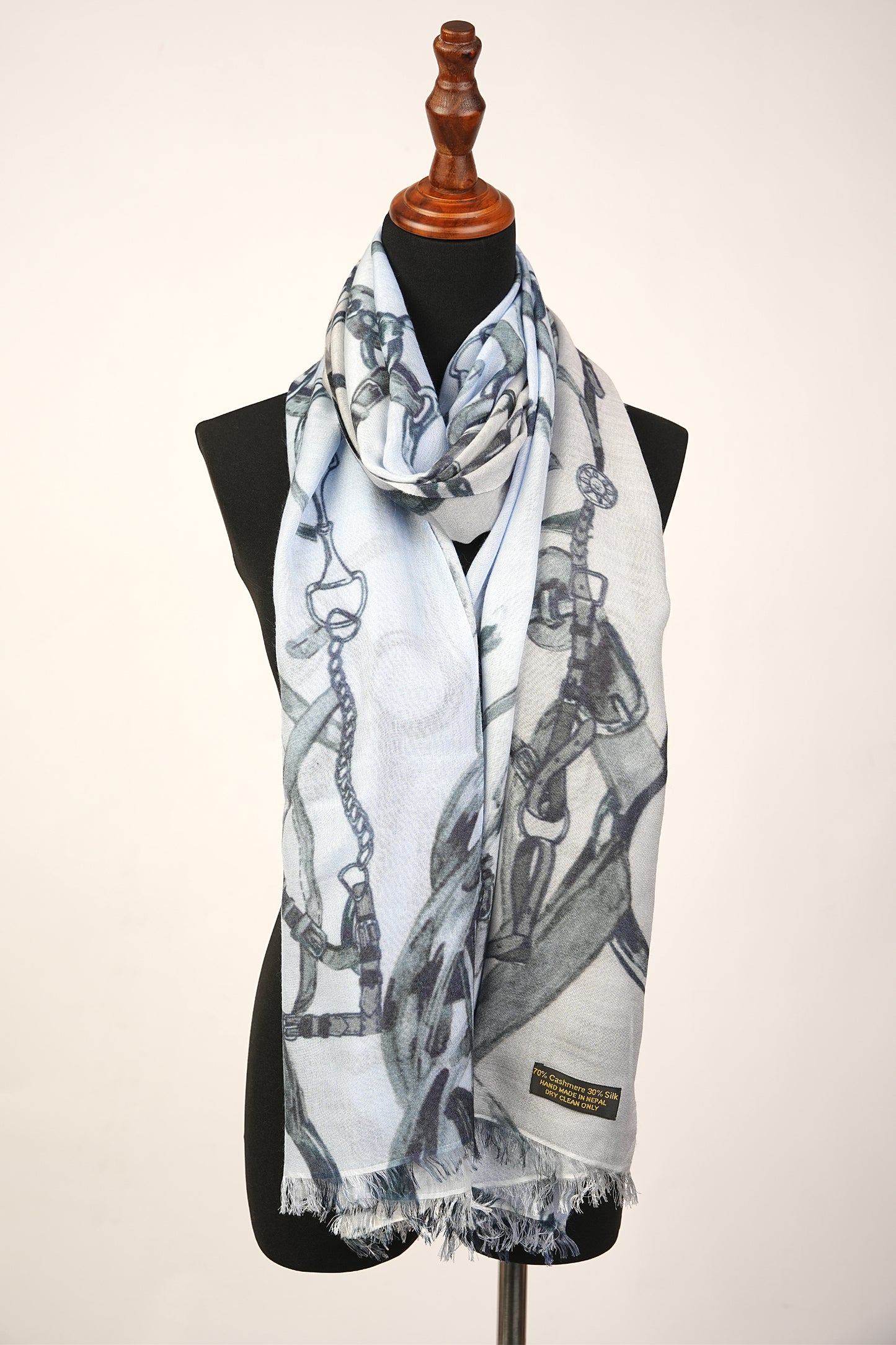 Gray Cashmere and Silk Stole | Shawl | Wrap
