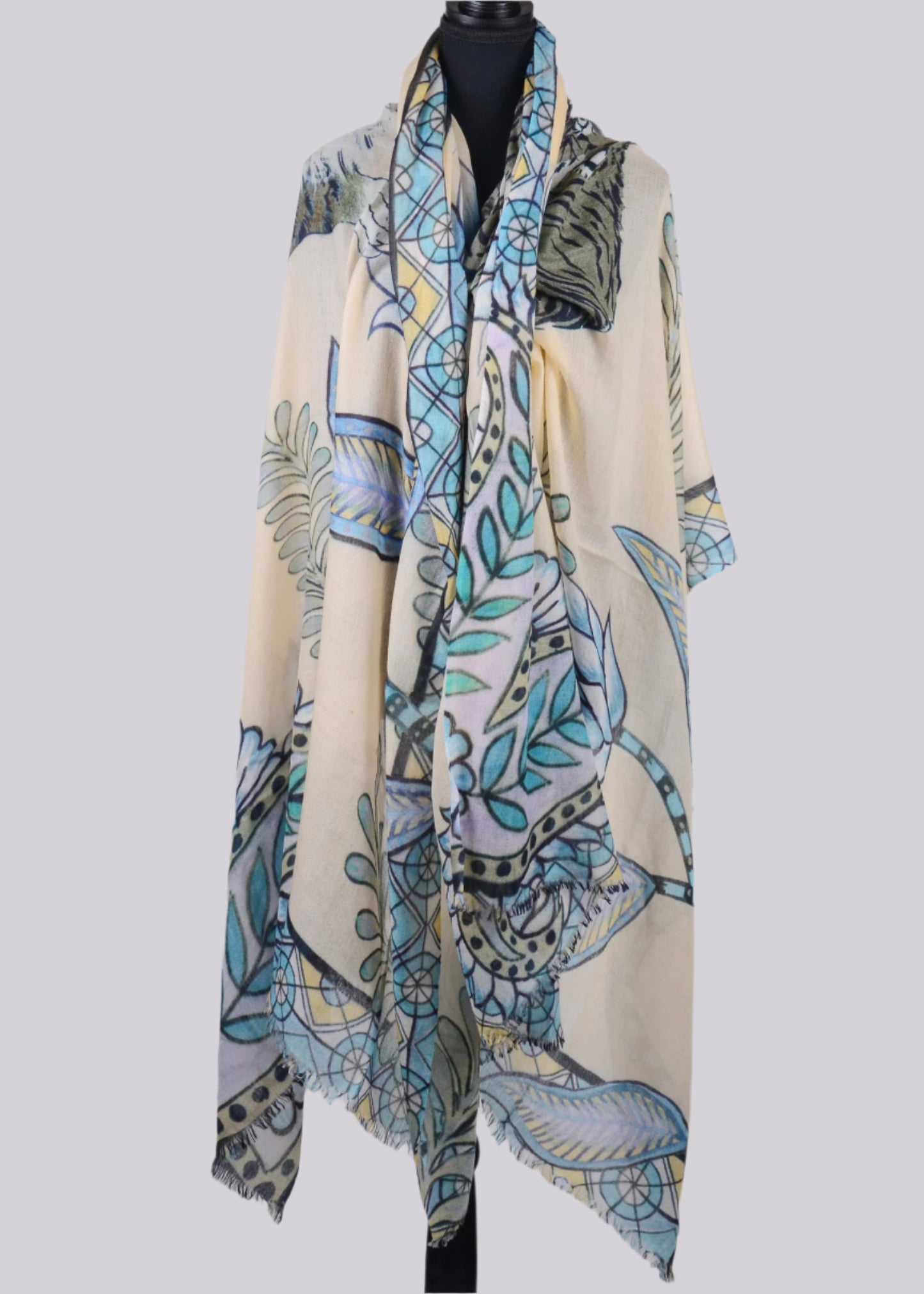 Tiger Print Cashmere Shawl