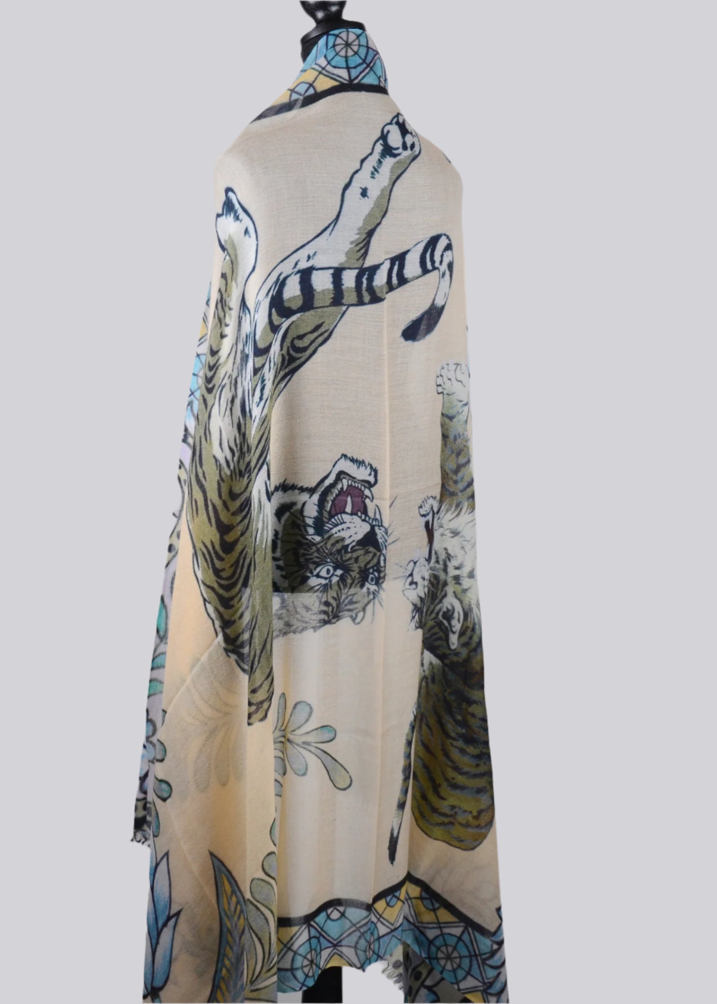 Tiger Print Cashmere Stole