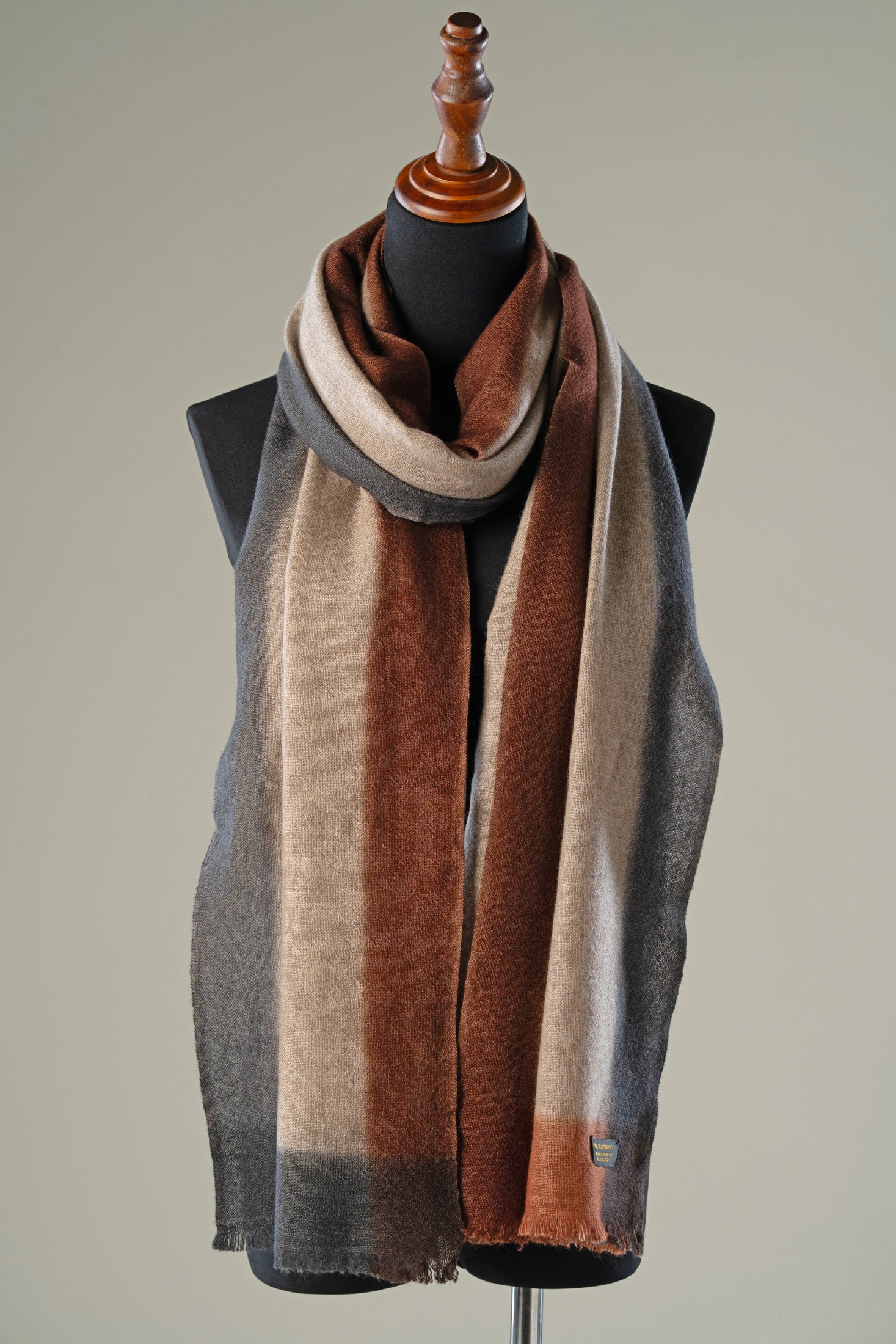 Natural Light Brown Pure Pashmina Shawl | Luxury Handwoven Cashmere Wrap