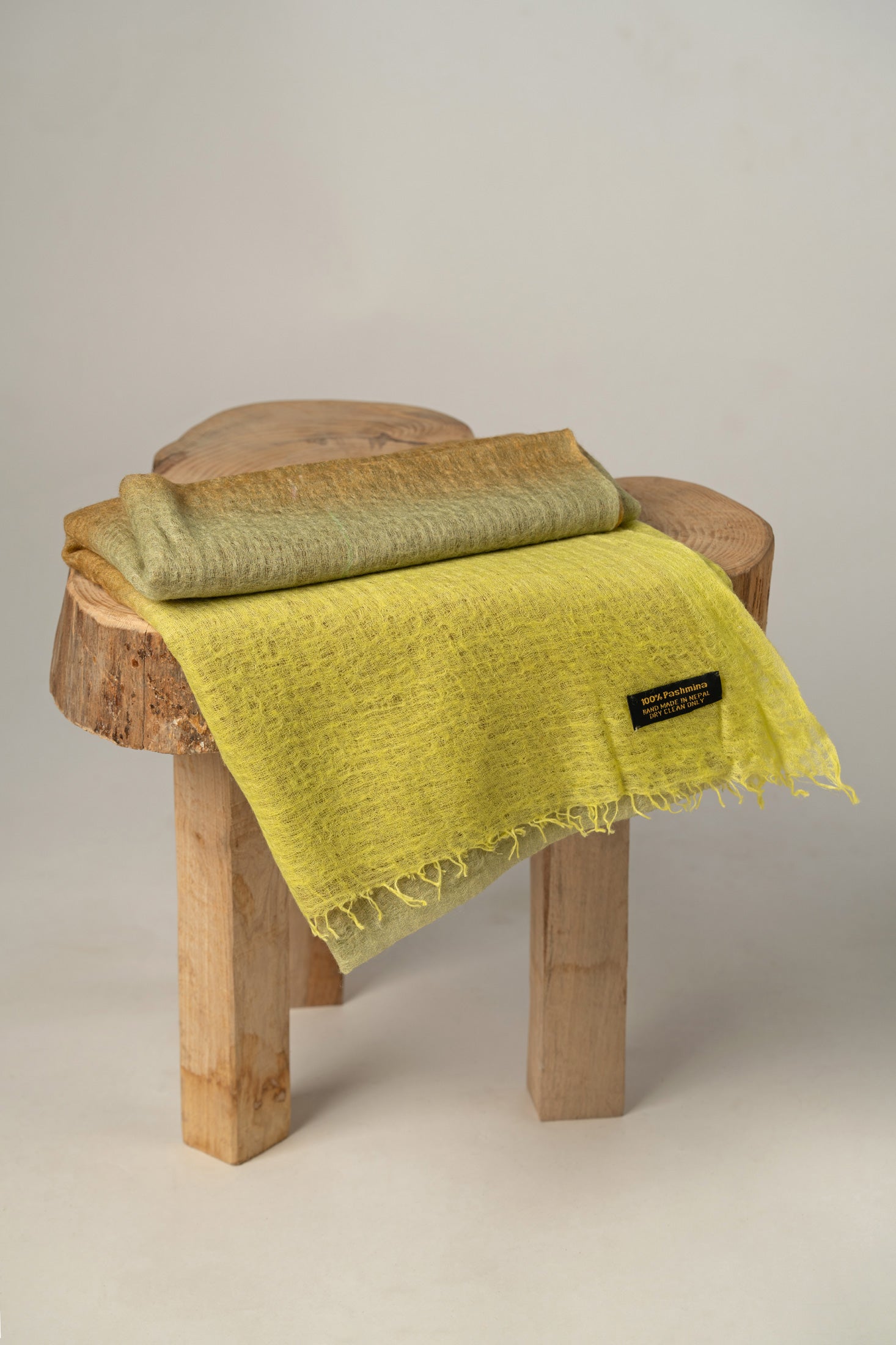 Sunshine Cashmere Shawl Yellow Shade | Handmade in Nepal