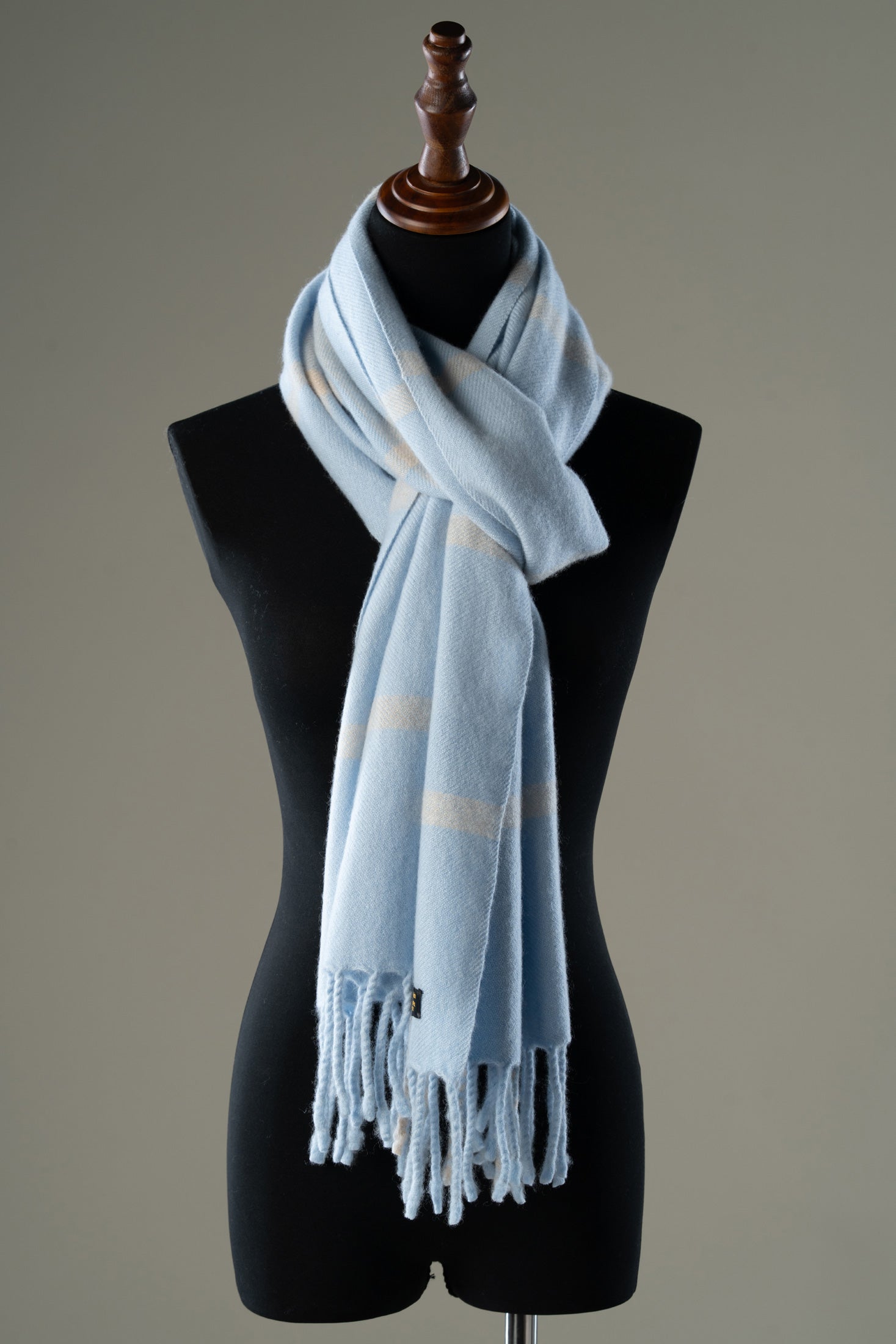 Blue Check Cashmere Scarf