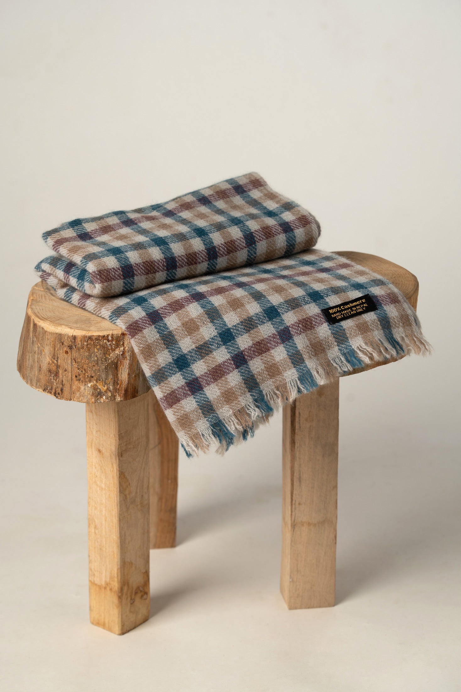 Classic Plaid Cashmere Shawl