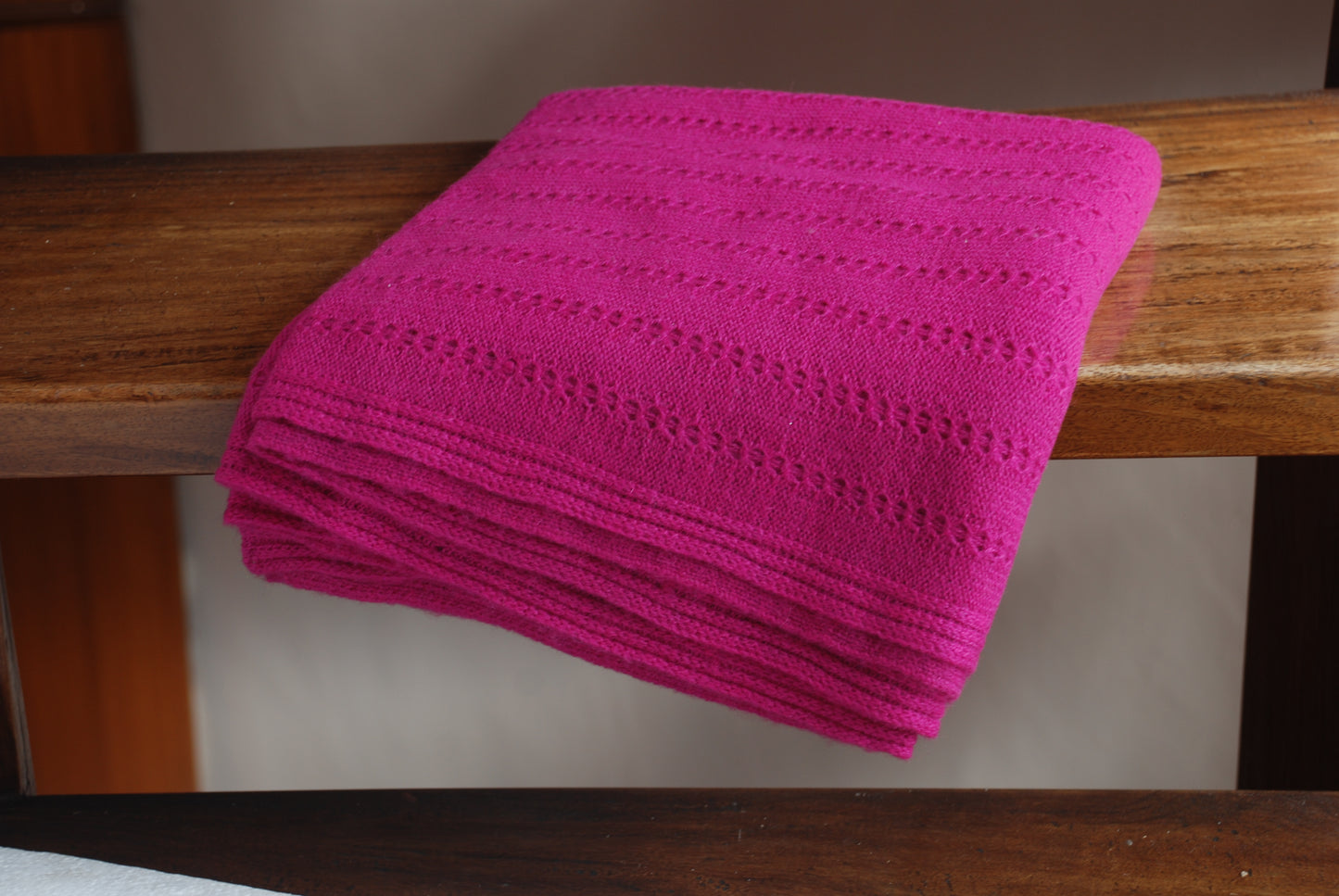 Magenta Knitted Cashmere stole