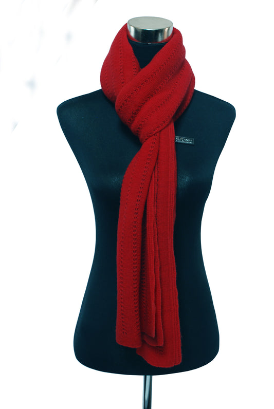 Red Knitted Cashmere Shawl