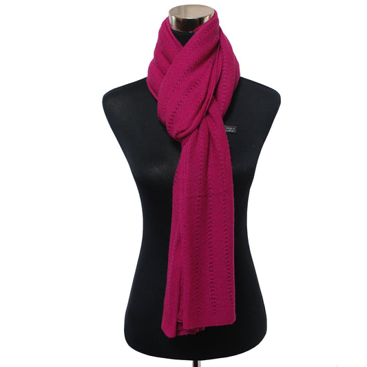 Magenta Knitted Cashmere stole