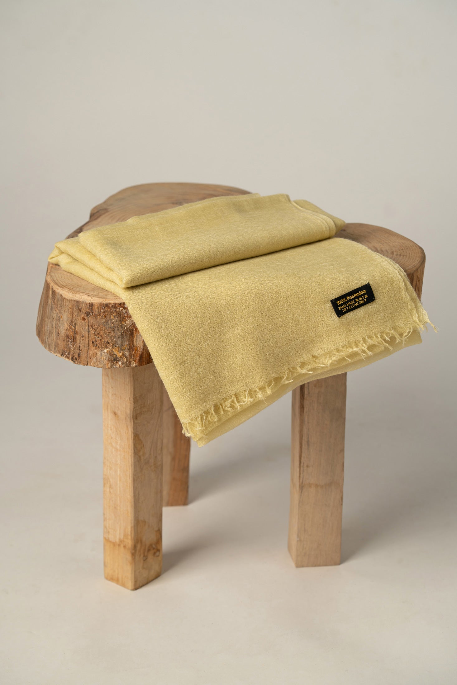 Butter Yellow Mustard Ultra Fine Weave Cashmere Shawl