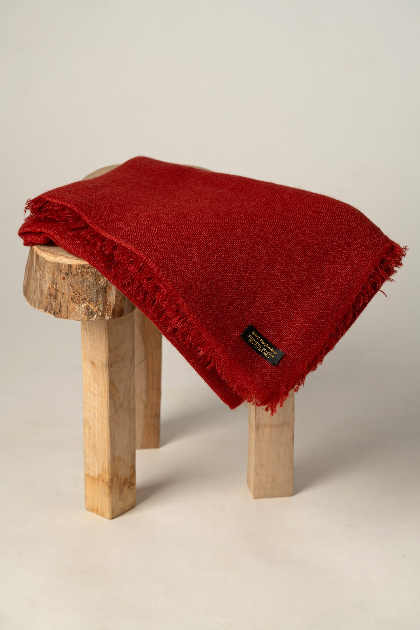 Crimson Red Pure Pashmina Shawl from Nepal