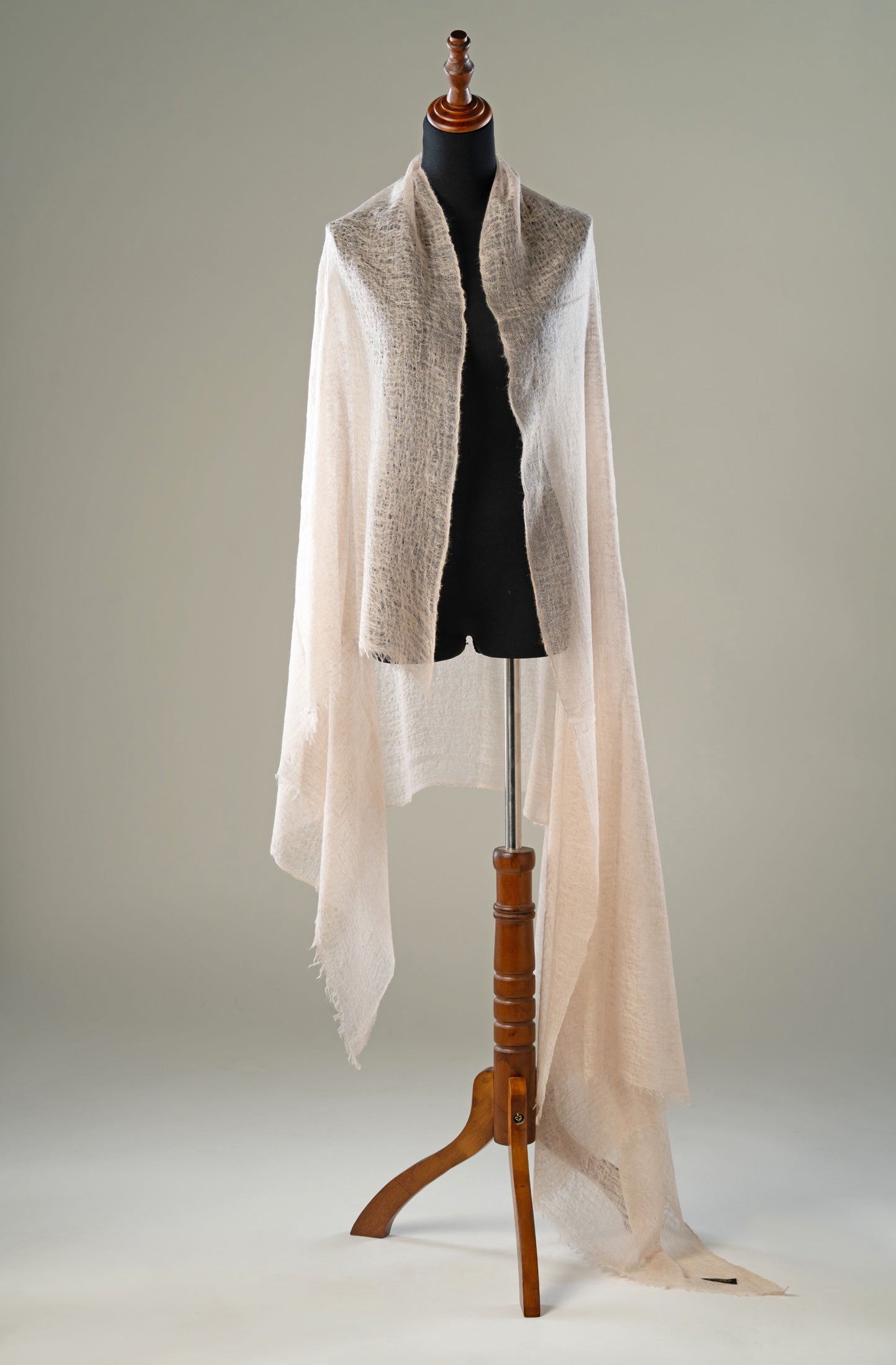 Natural Ivory Warm Beige Shades Pashmina Shawl