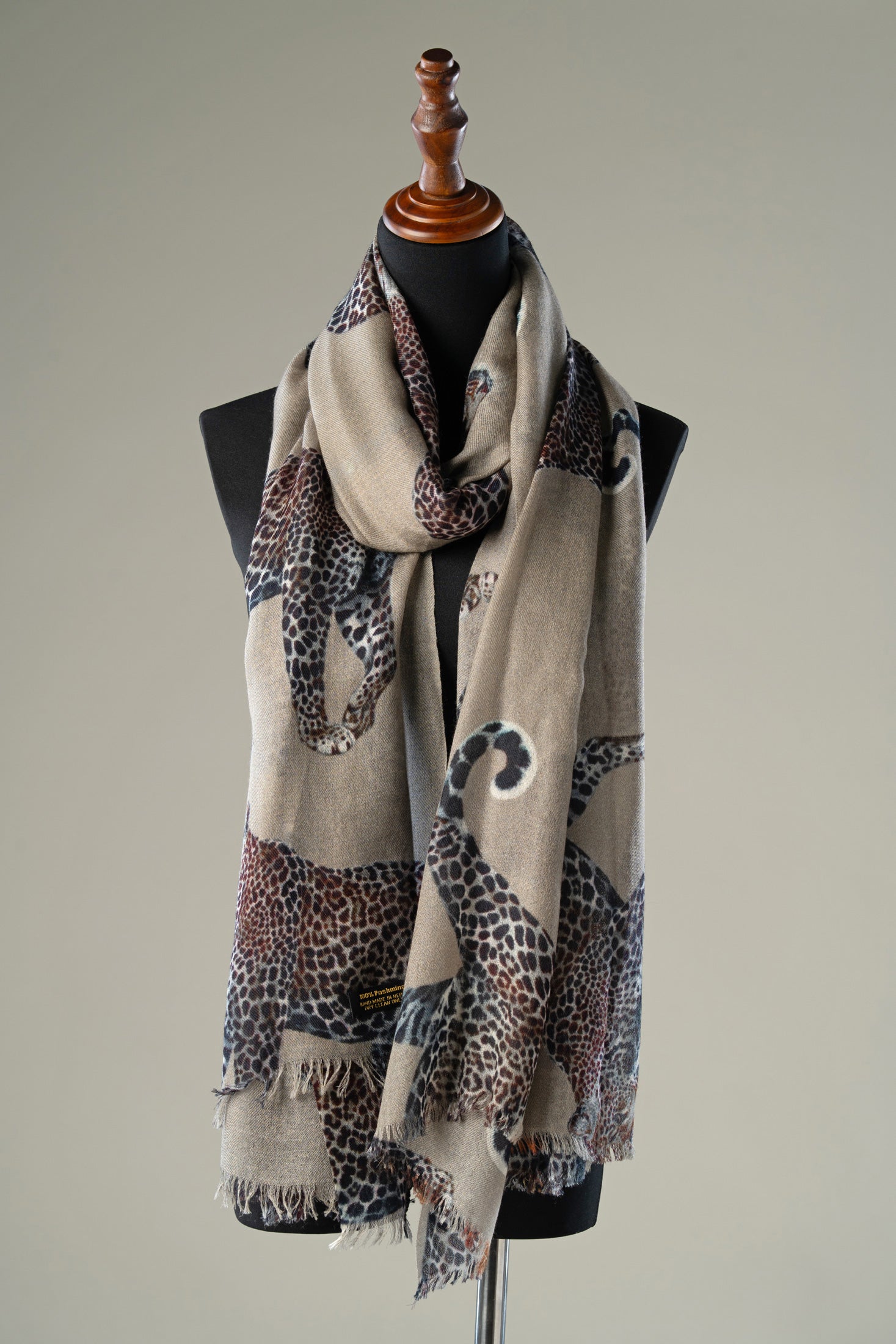 Leopard Print Pashmina Shawl | Animal Print Winter Wrap