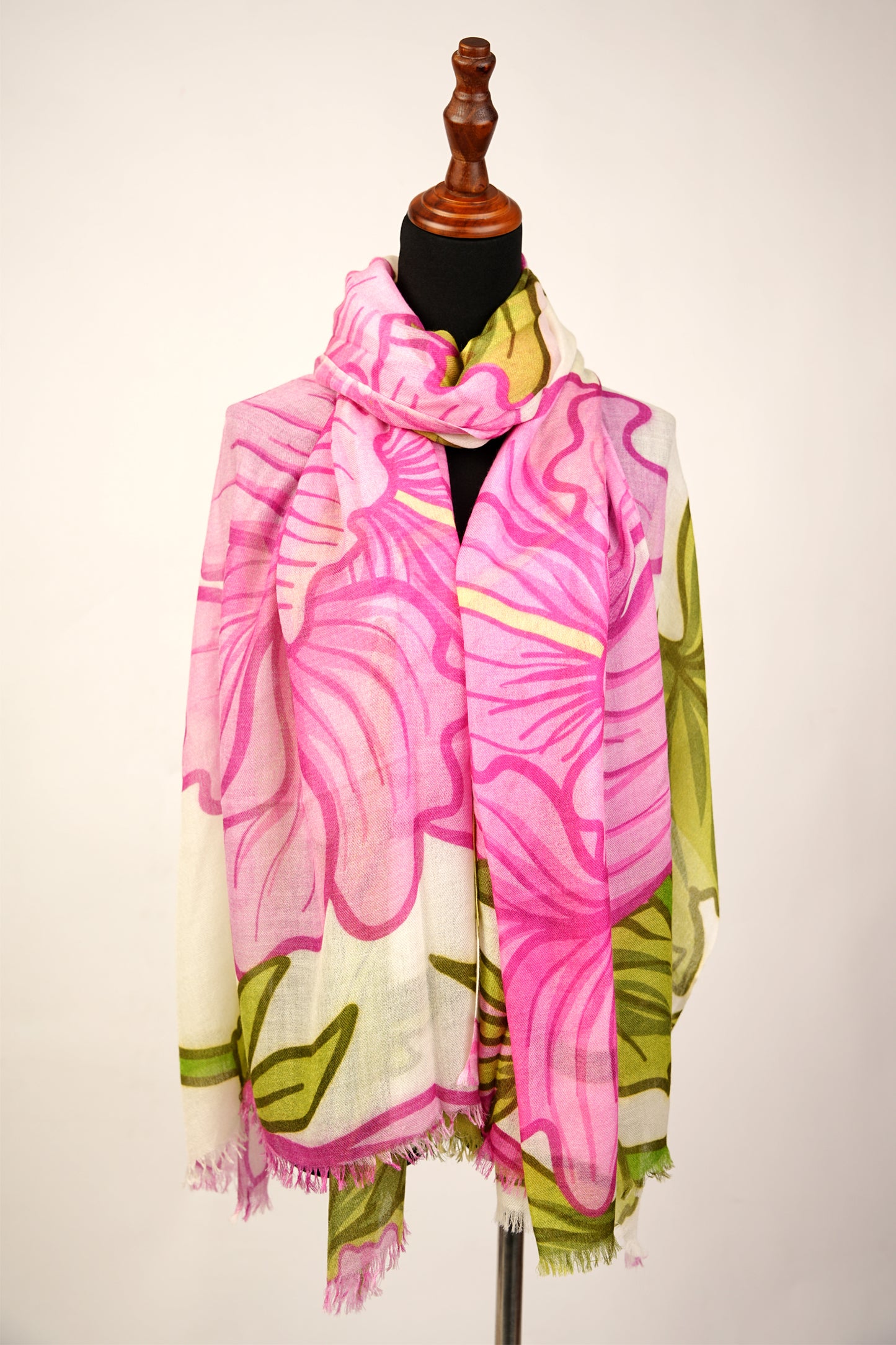 Pearl Pashmina Shawl, Wrap, and Scarf with vibrant floral print