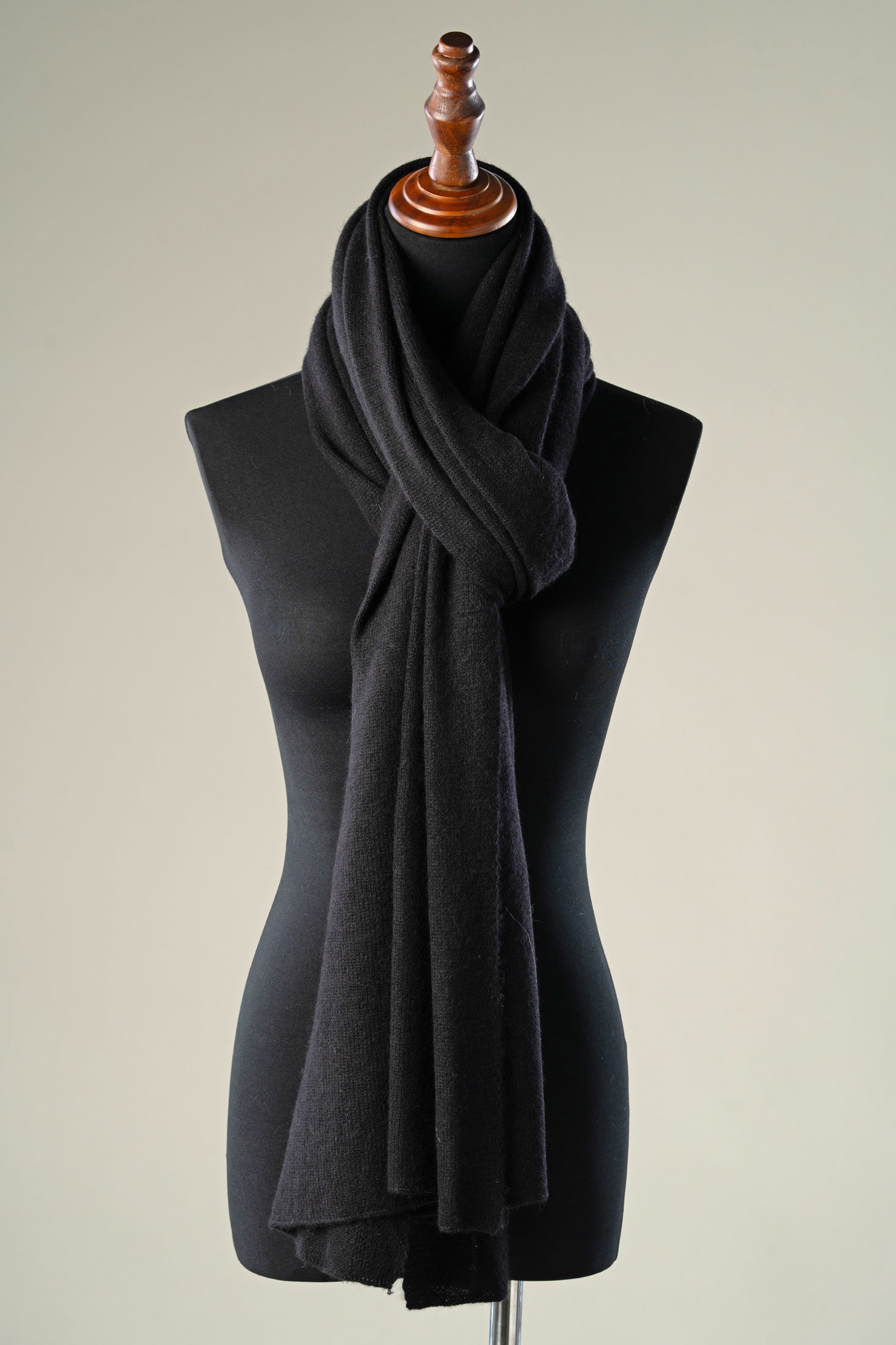 Pure Black Cashmere Shawl | 100% Cashmere Handmade in Nepal