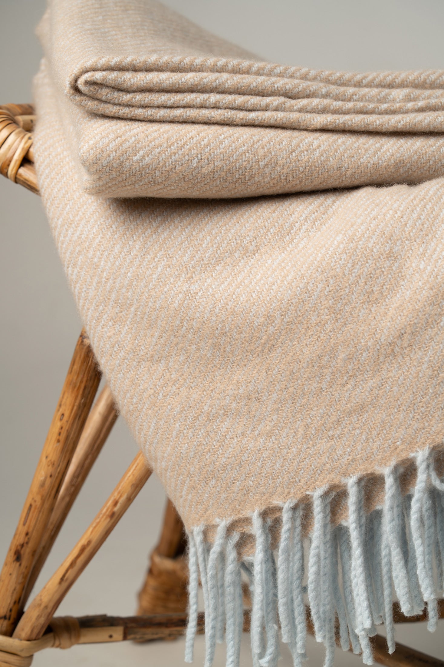 Pure Beige Pashmina Throw Blanket