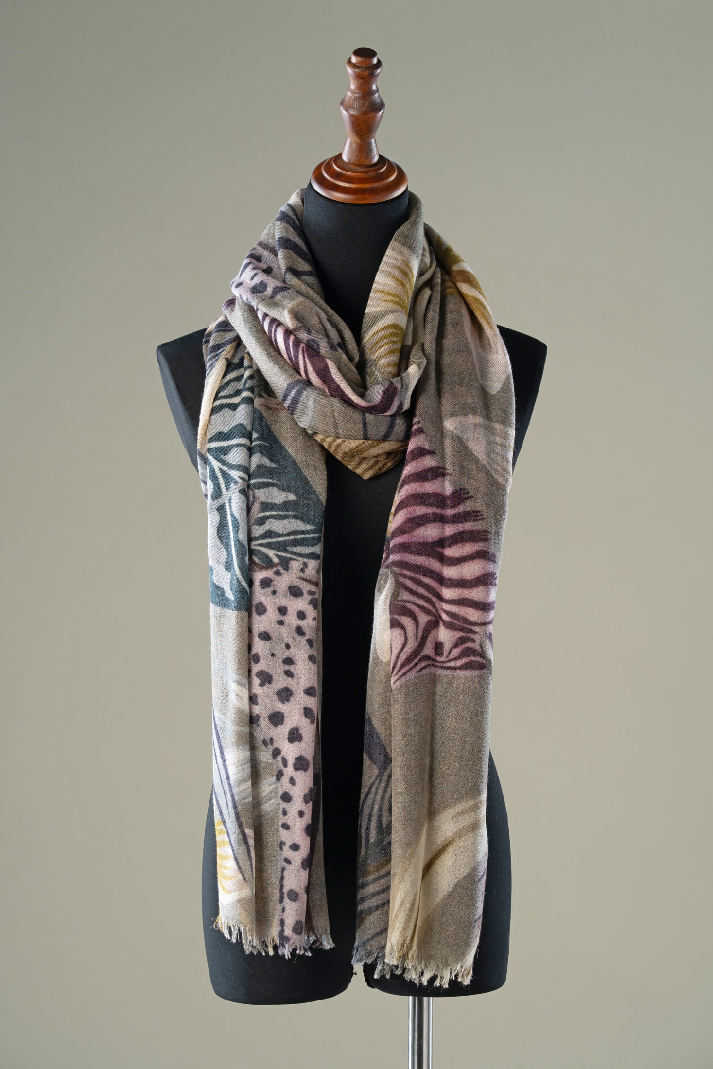 Leopard & Zebra Print Safari Theme Pashmina Shawl