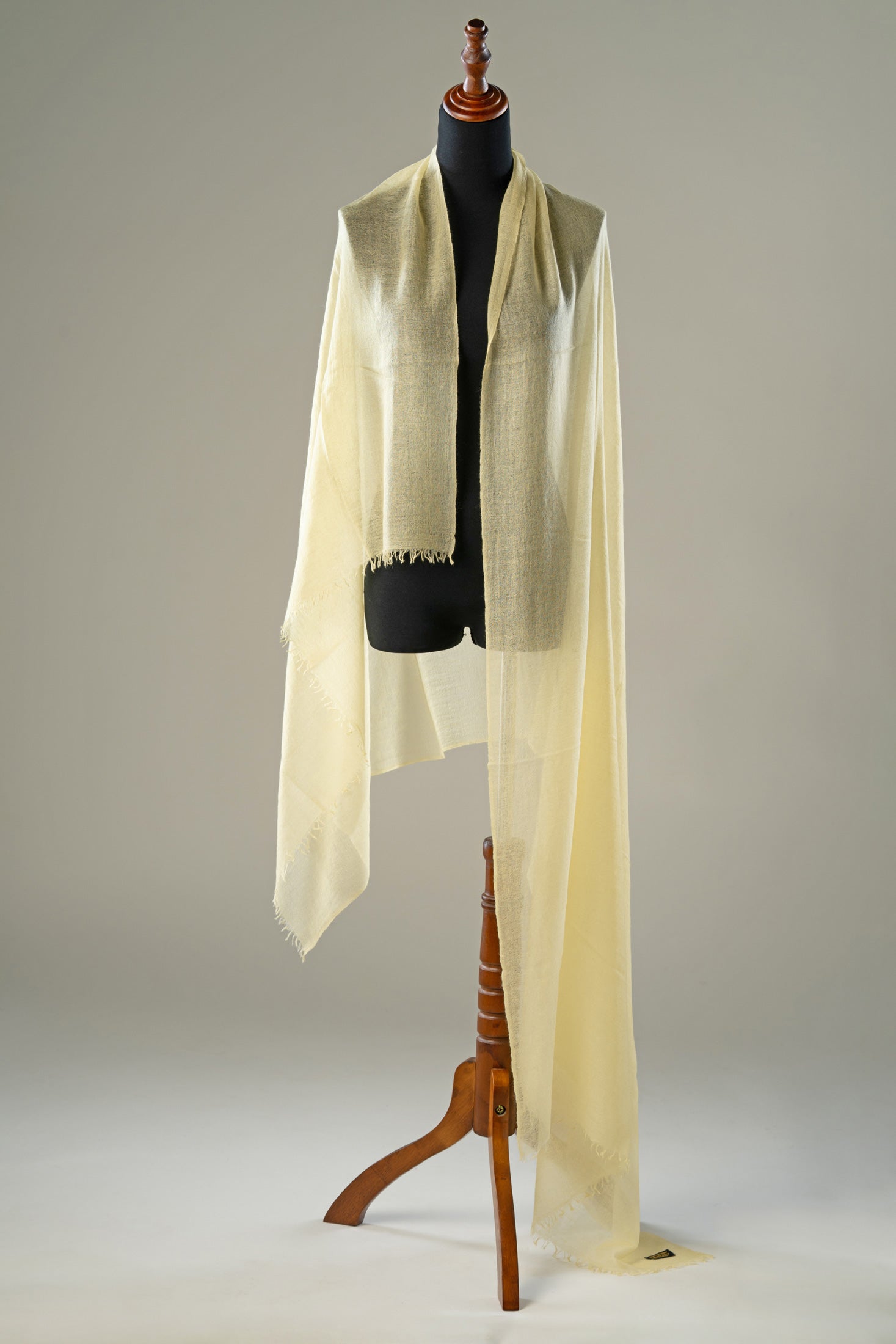 Butter Yellow Mustard Ultra Fine Weave Cashmere Shawl