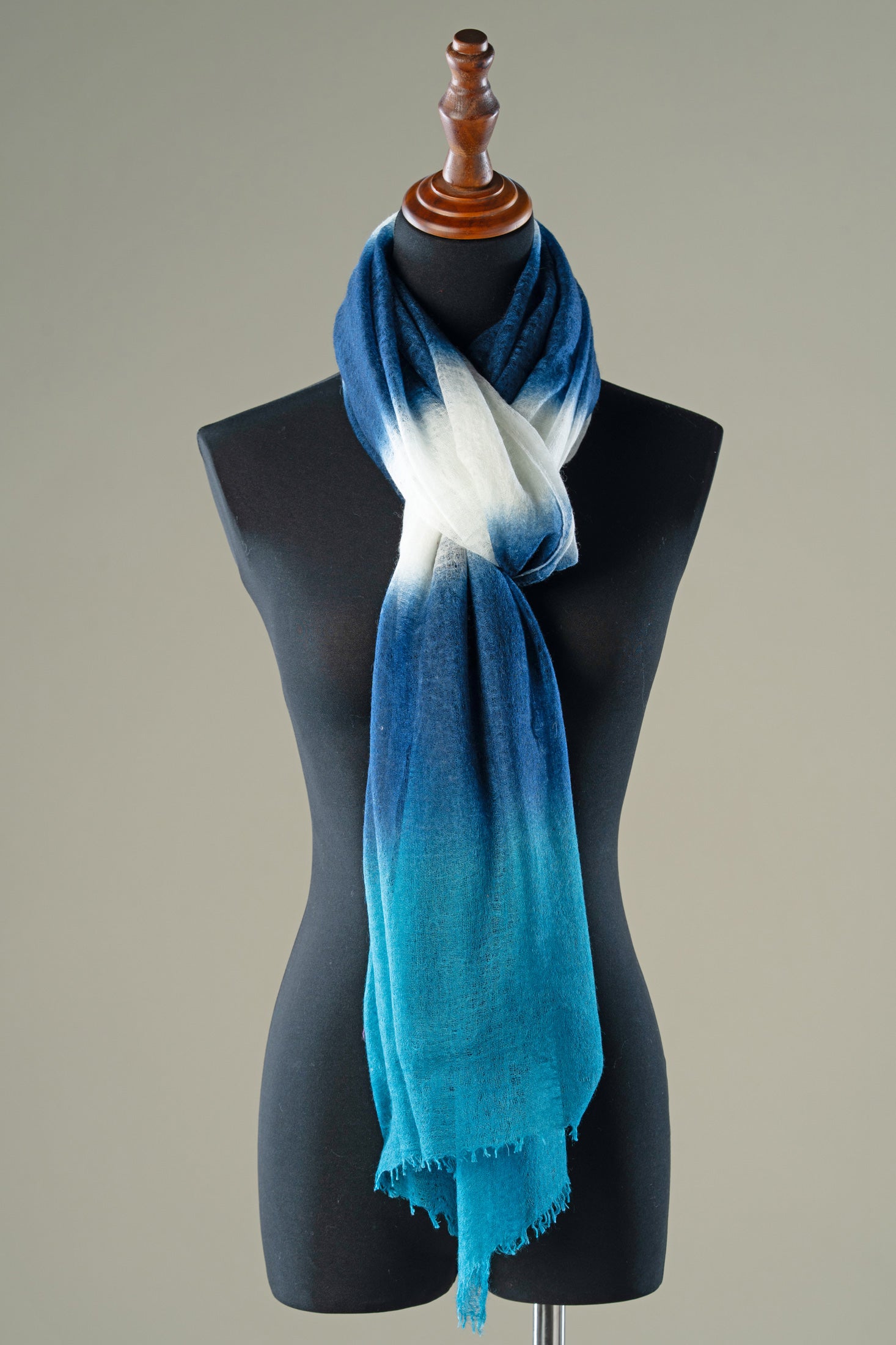 Ocean Blue Ombre Pashmina Shawl | Simple Elegance for Any Occasion
