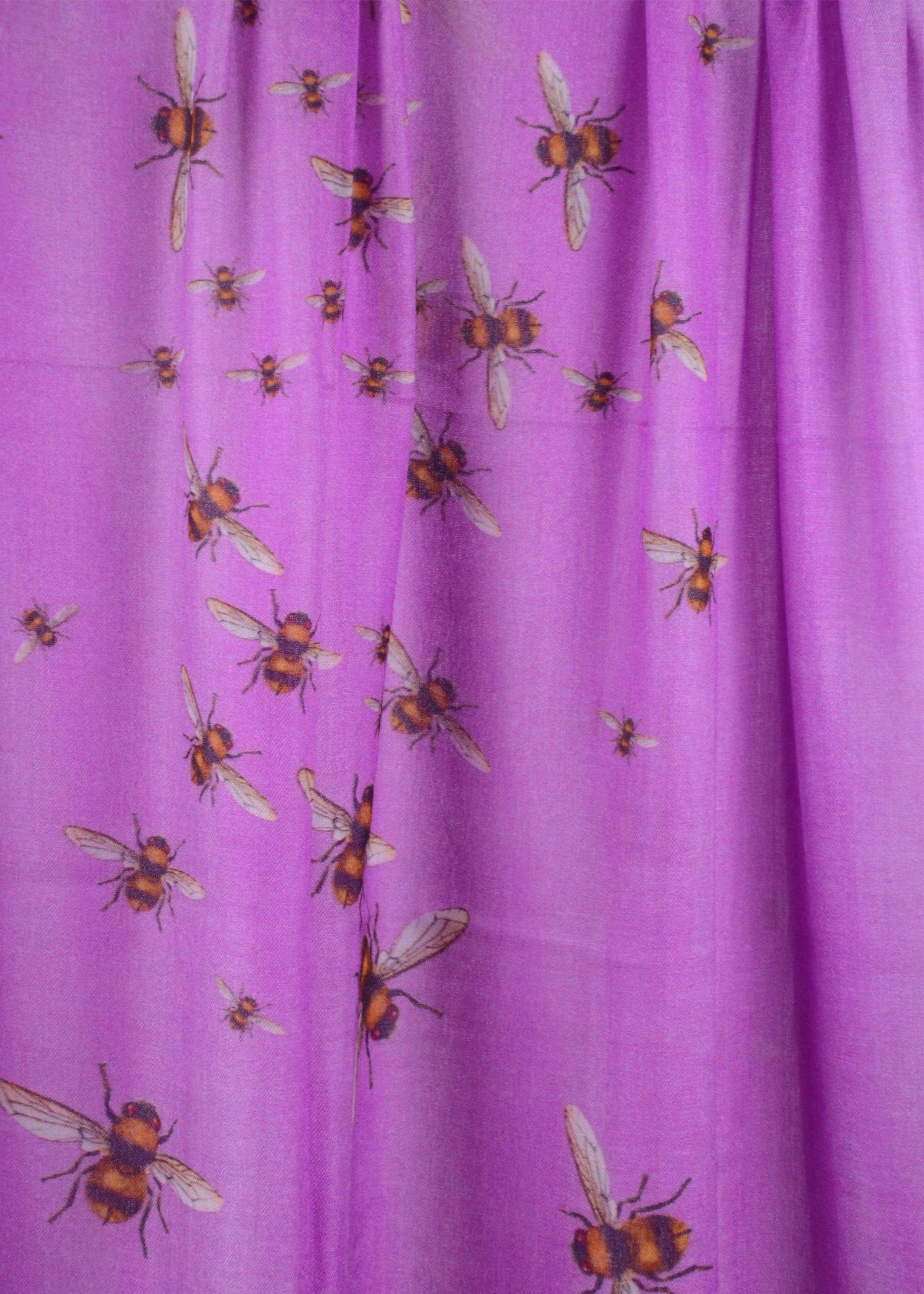 Purple Bee Prints Cashmere Wrap