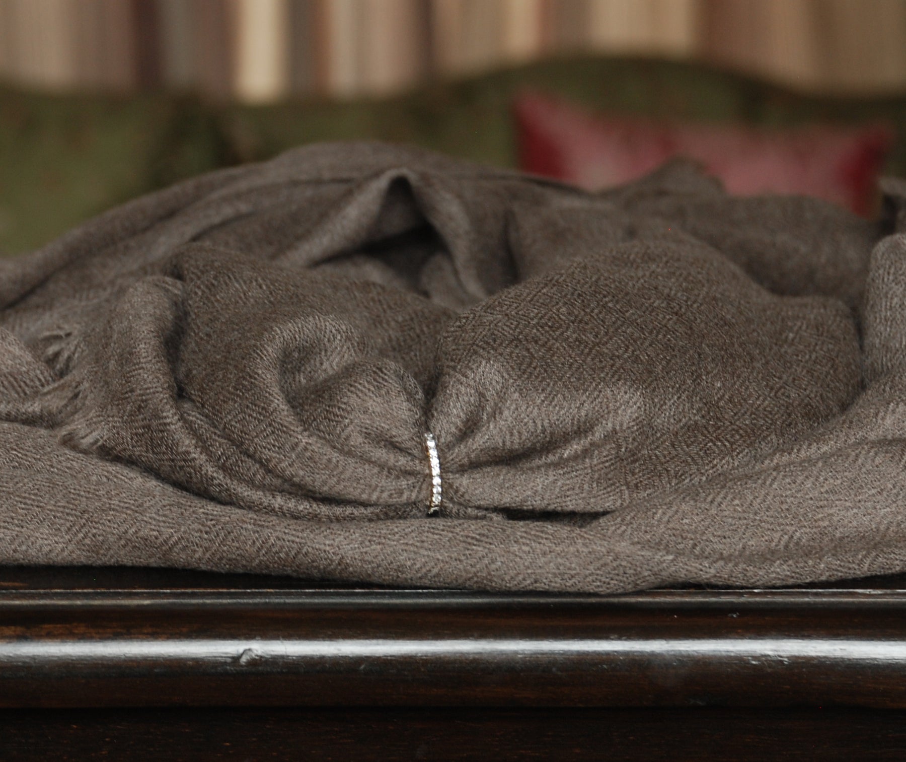Brown Diamond Pattern Pashmina Shawl