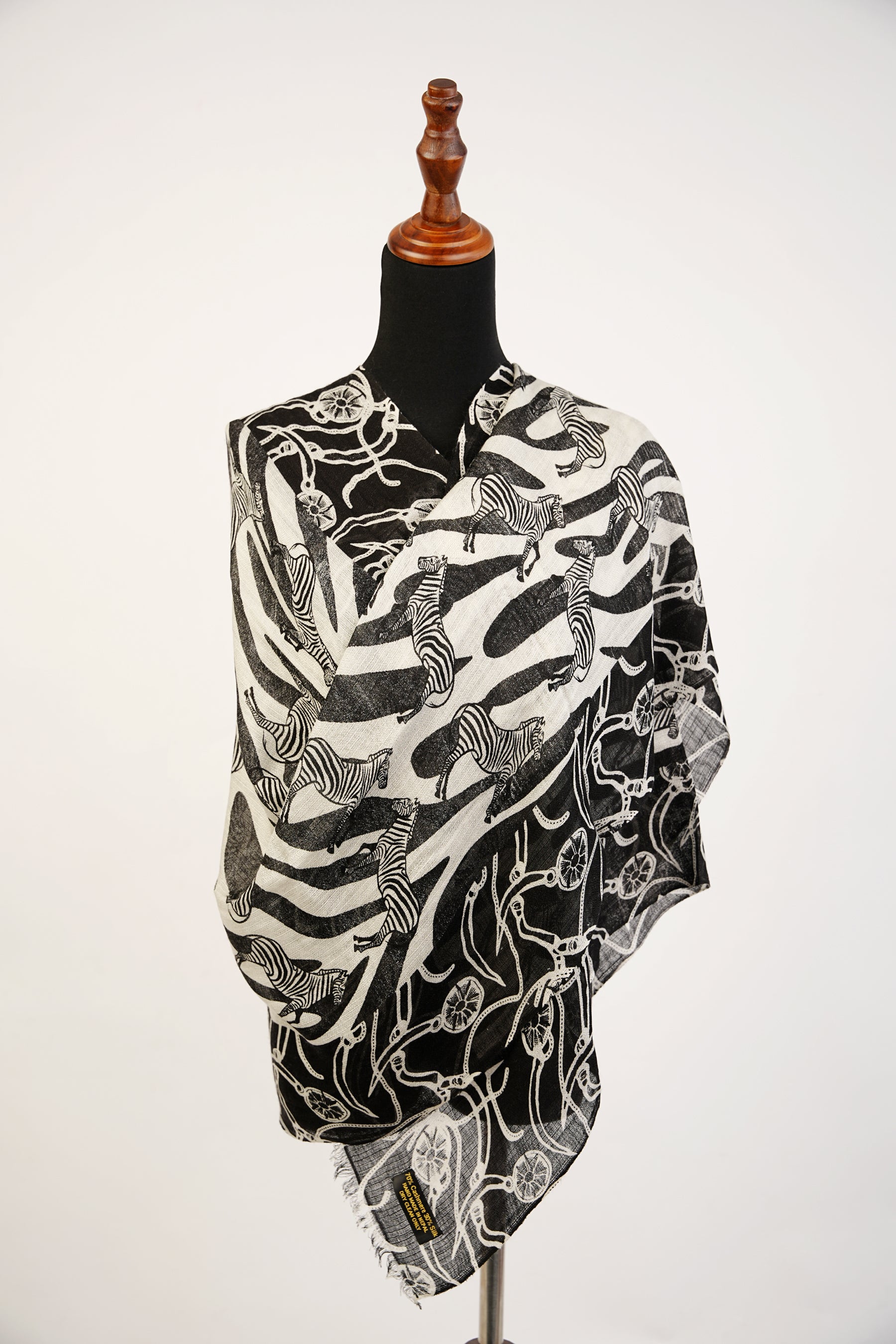 Digital Print Cashmere & order Silk Blend Large Shawl