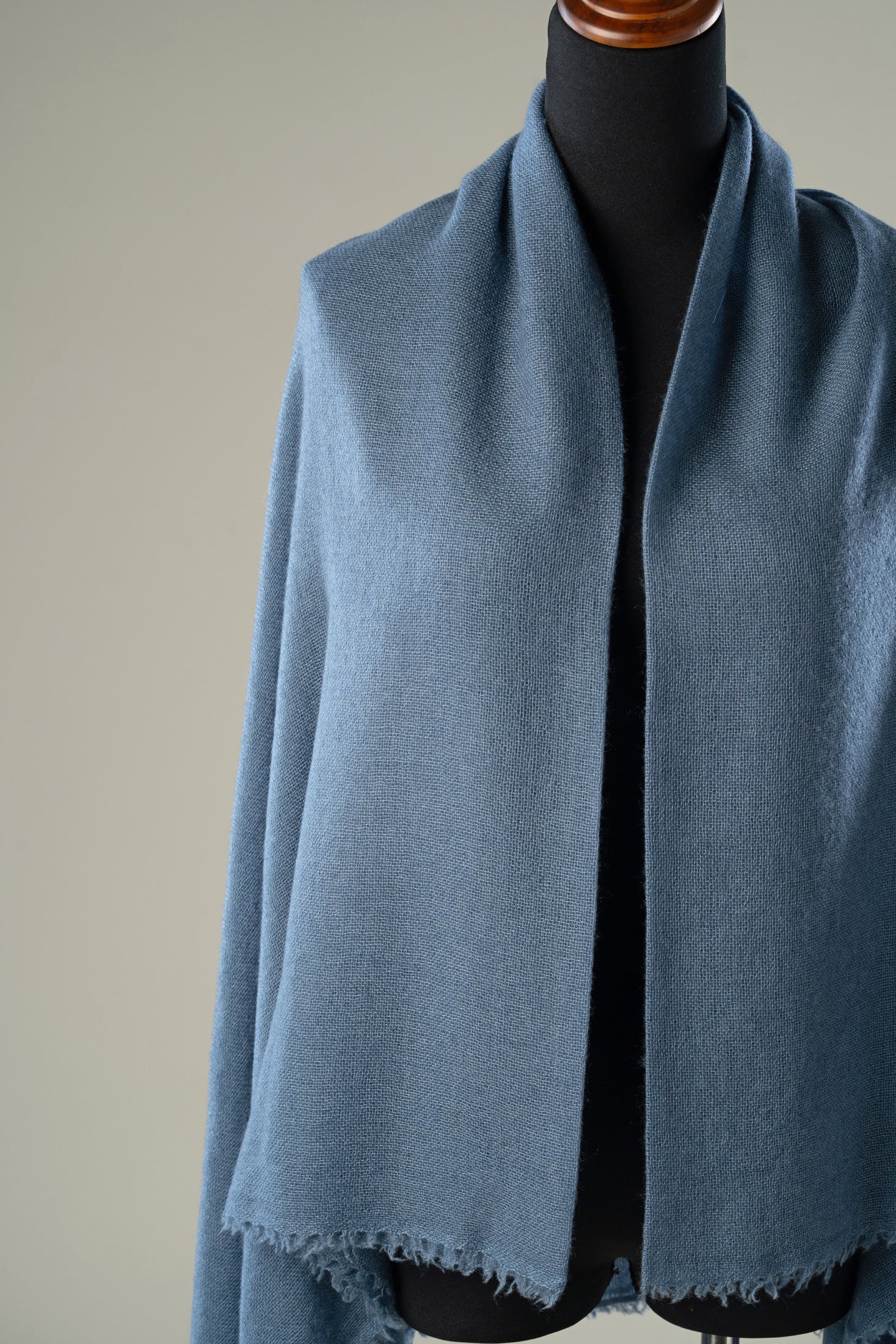 Dusty Blue Pure Pashmina Shawl | Luxury Handmade Cashmere Wrap