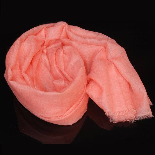 Feather light Coral Pashmina Cashmere Shawl