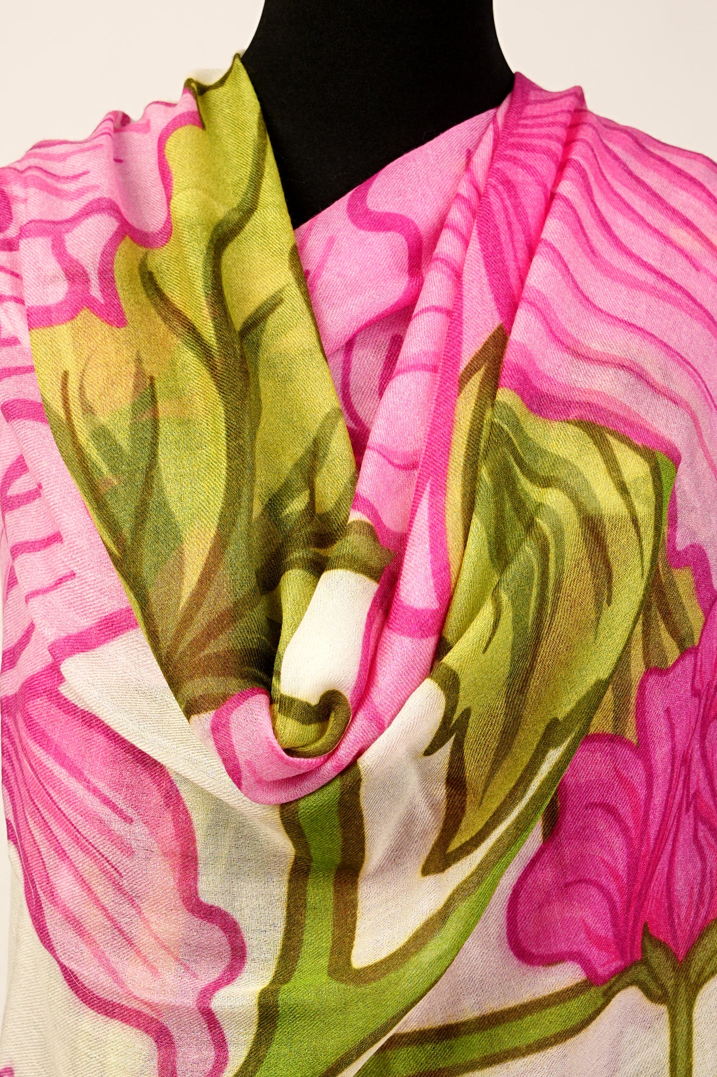 Pearl Pashmina Shawl, Wrap, and Scarf with vibrant floral print