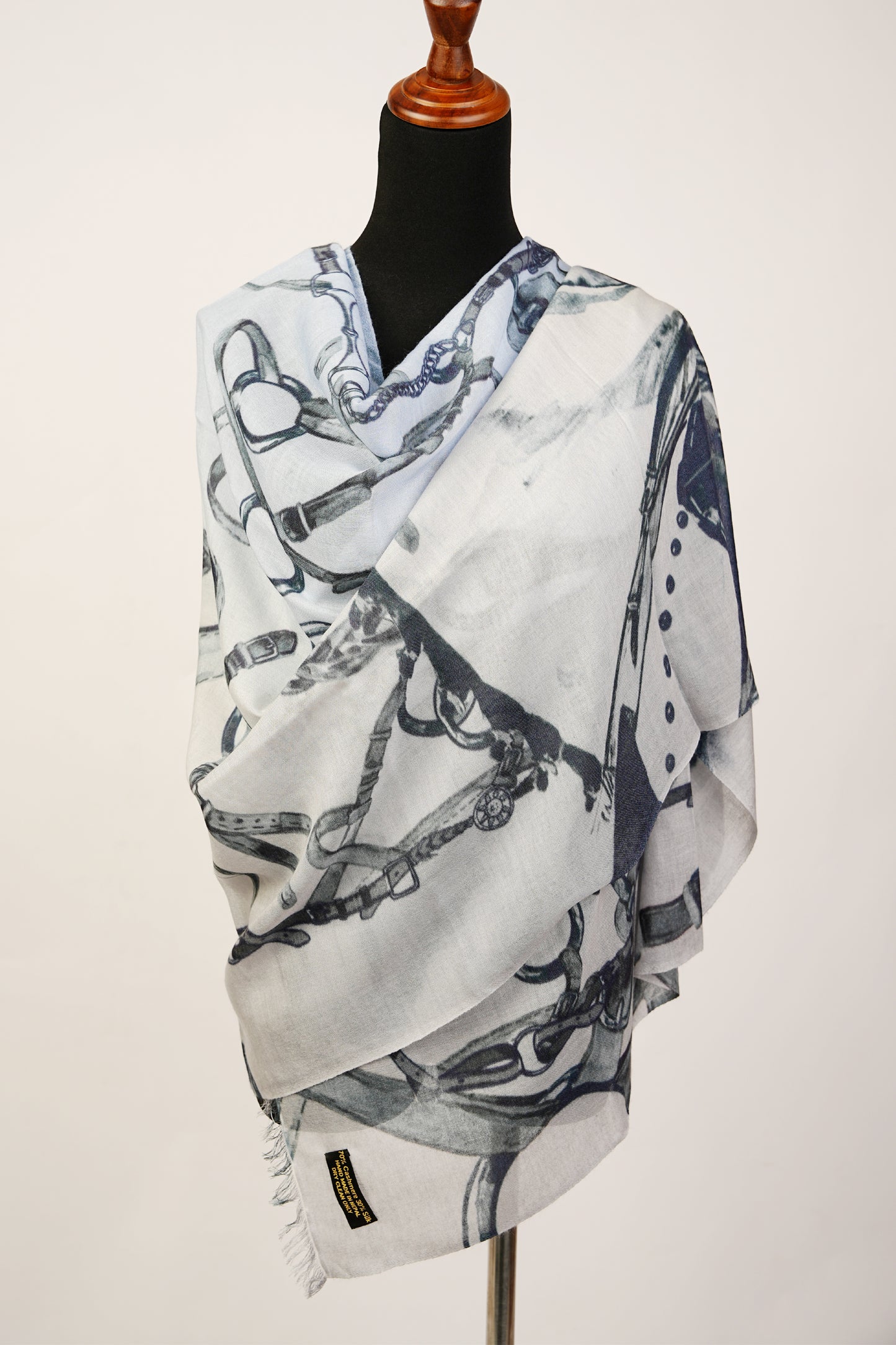 Gray Cashmere and Silk Stole | Shawl | Wrap